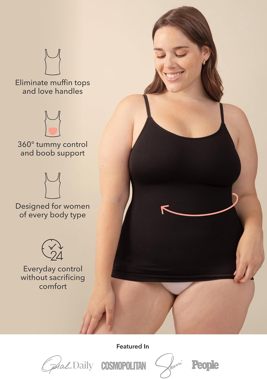 Detalle 2 de SHAPERMINT Scoop Neck Cami Body Shaper