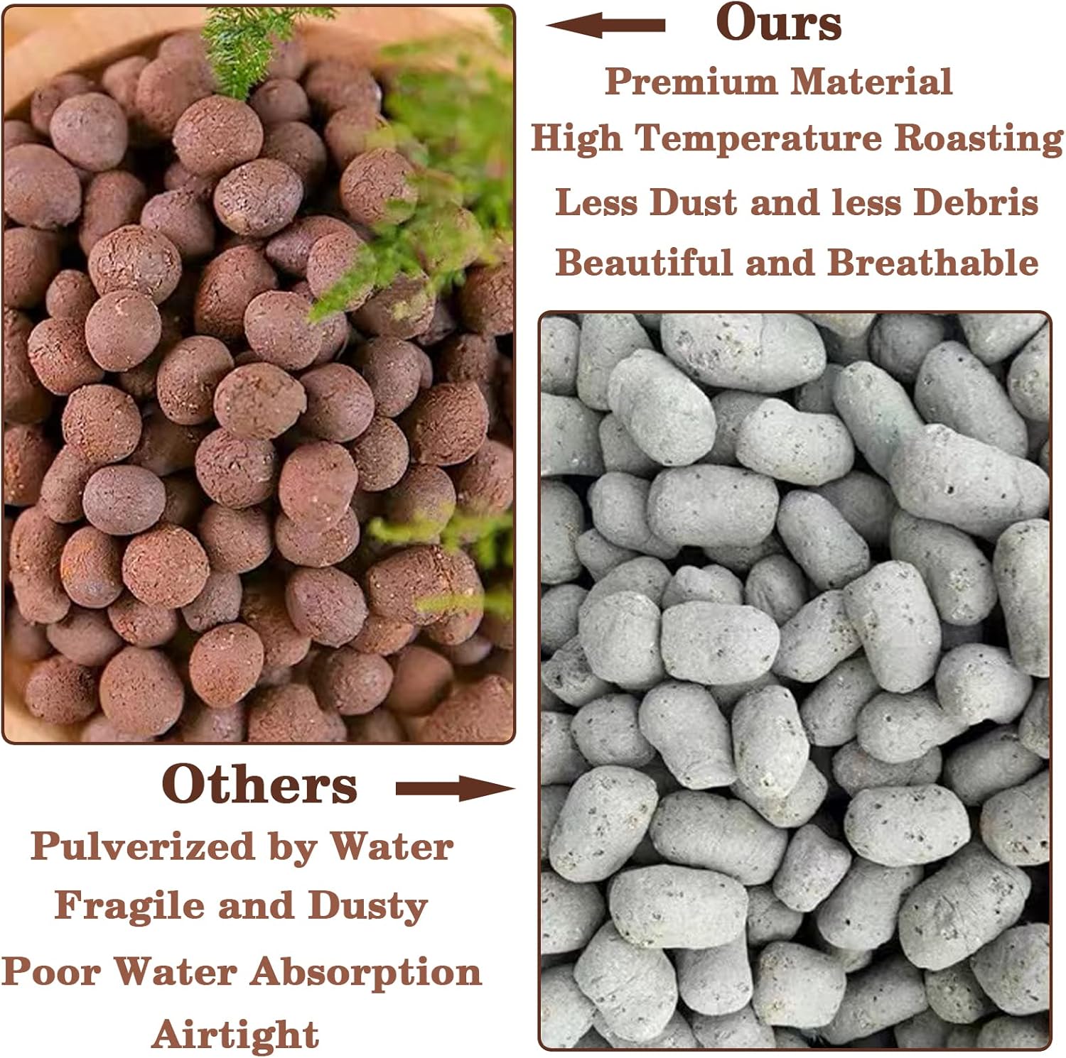 Detalle de Legigo L-CA-Clay Ball LECA Clay Pebbles, 4–16 mm, 2 lb
