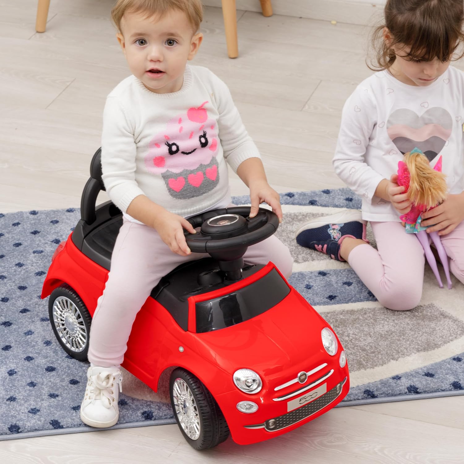 Detalle 2 de Baroni Toys Macchinina Fiat 500 Cavalcabile 28 cm