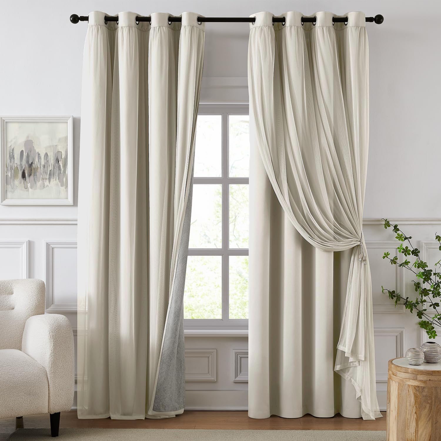 Detalle de Swandream blackout curtains 96 inch length
