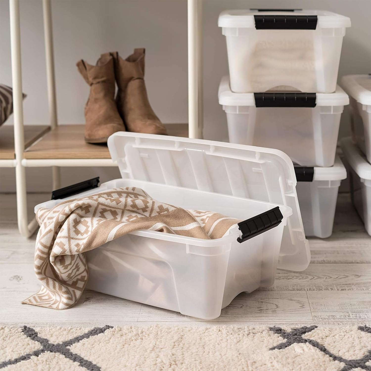 Thumbnail 2 de IRIS USA 13 QT Plastic Storage Box Pearl