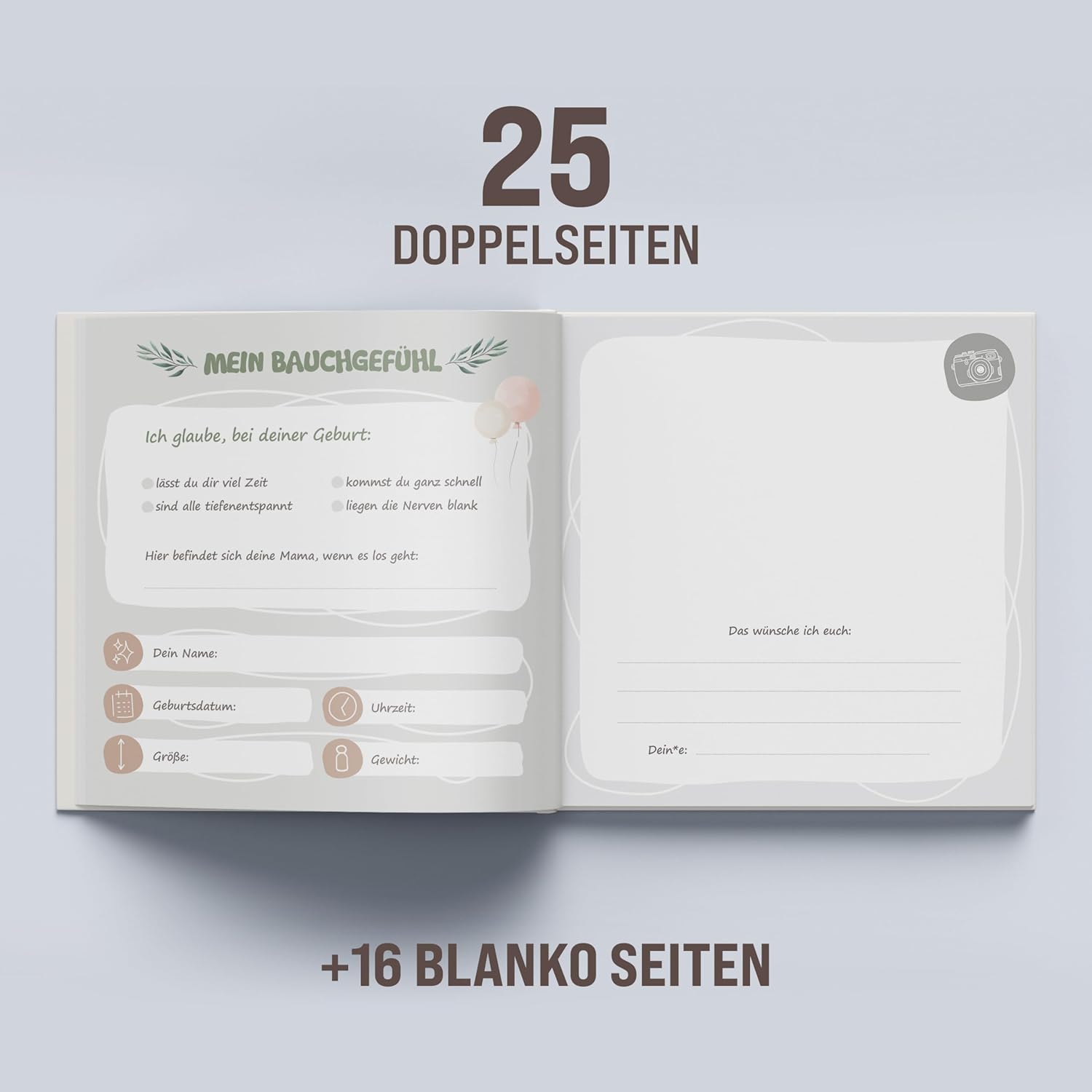 Thumbnail 5 de colortouch Gästebuch Babyparty – Baby Fotoalbum zum Selbstgestalten mit 78 Seiten (21 x 21 cm)