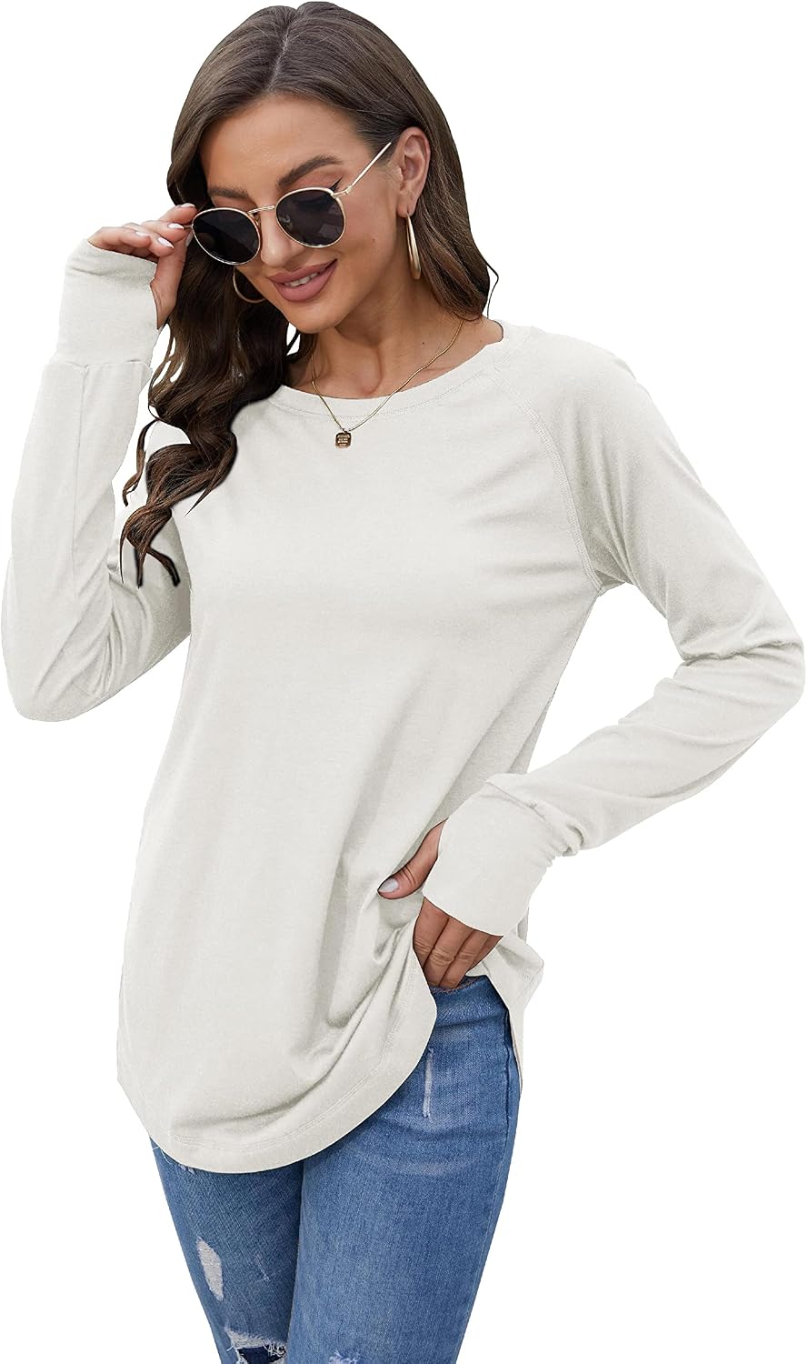 Thumbnail 4 de Fisoew Women's Casual Long Sleeve Top 60% Polyester