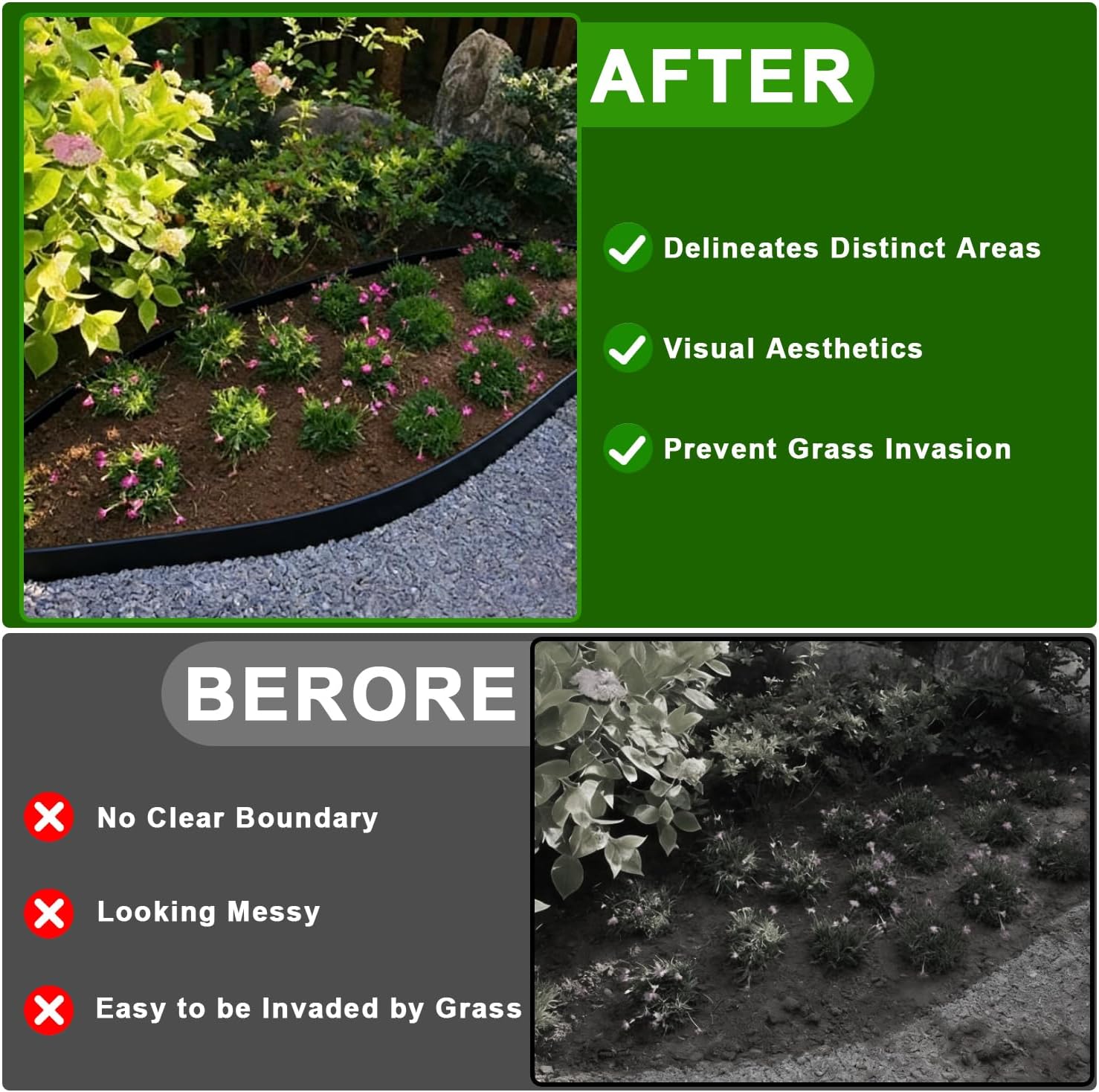 Thumbnail 5 de Lawn Edging, Aslhuioo 32FT/10M Garden Edging Border with 30 Pegs