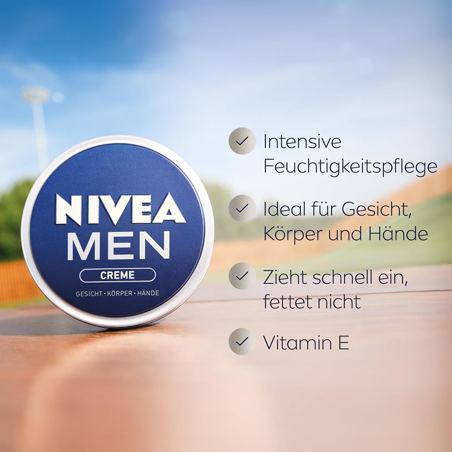 Thumbnail 2 de NIVEA MEN Creme – pflegende Allzweck-Hautcreme mit Vitamin E, für Gesicht, Körper & Hände (150 ml, Packung mit 3)