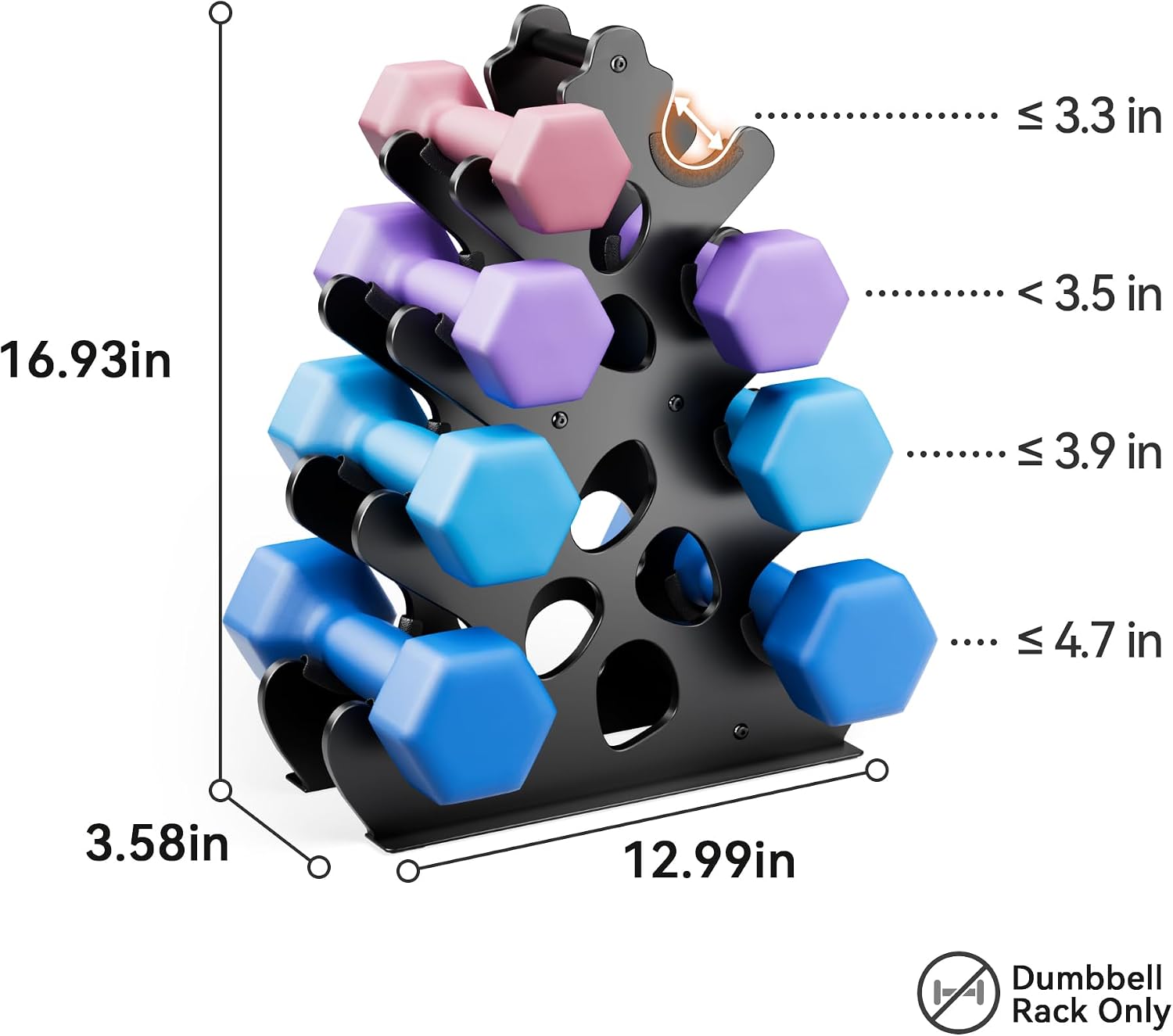 Detalle 2 de 3-Tier Dumbbell Rack