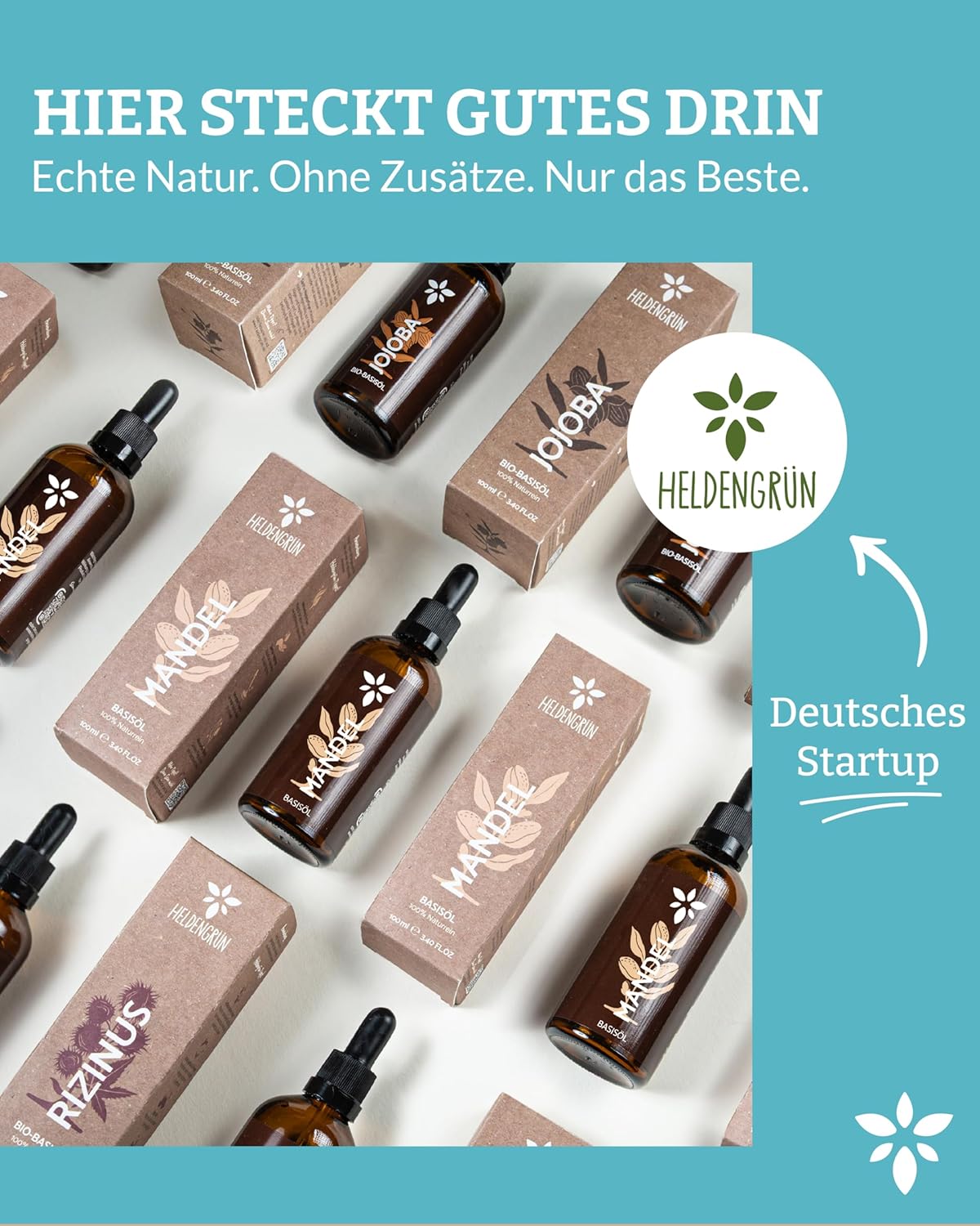 Thumbnail 5 de Heldengrün Kokosöl flüssig 100% rein – fraktioniertes Kokosnussöl für Haut & Haare inkl. Pipette & Pump