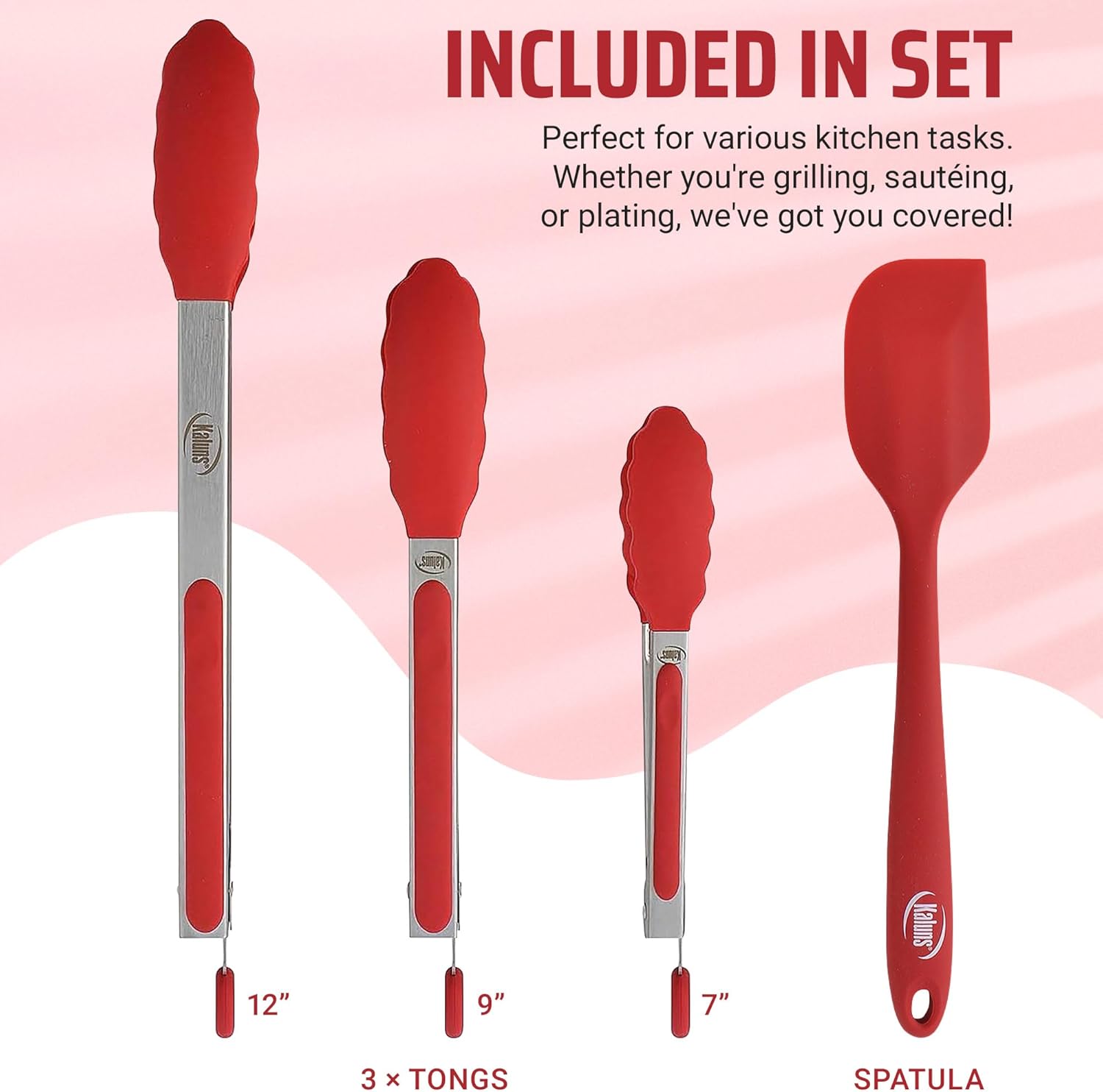 Detalle 2 de Kaluns Kitchen Tongs Set of 4, 7–12 inch