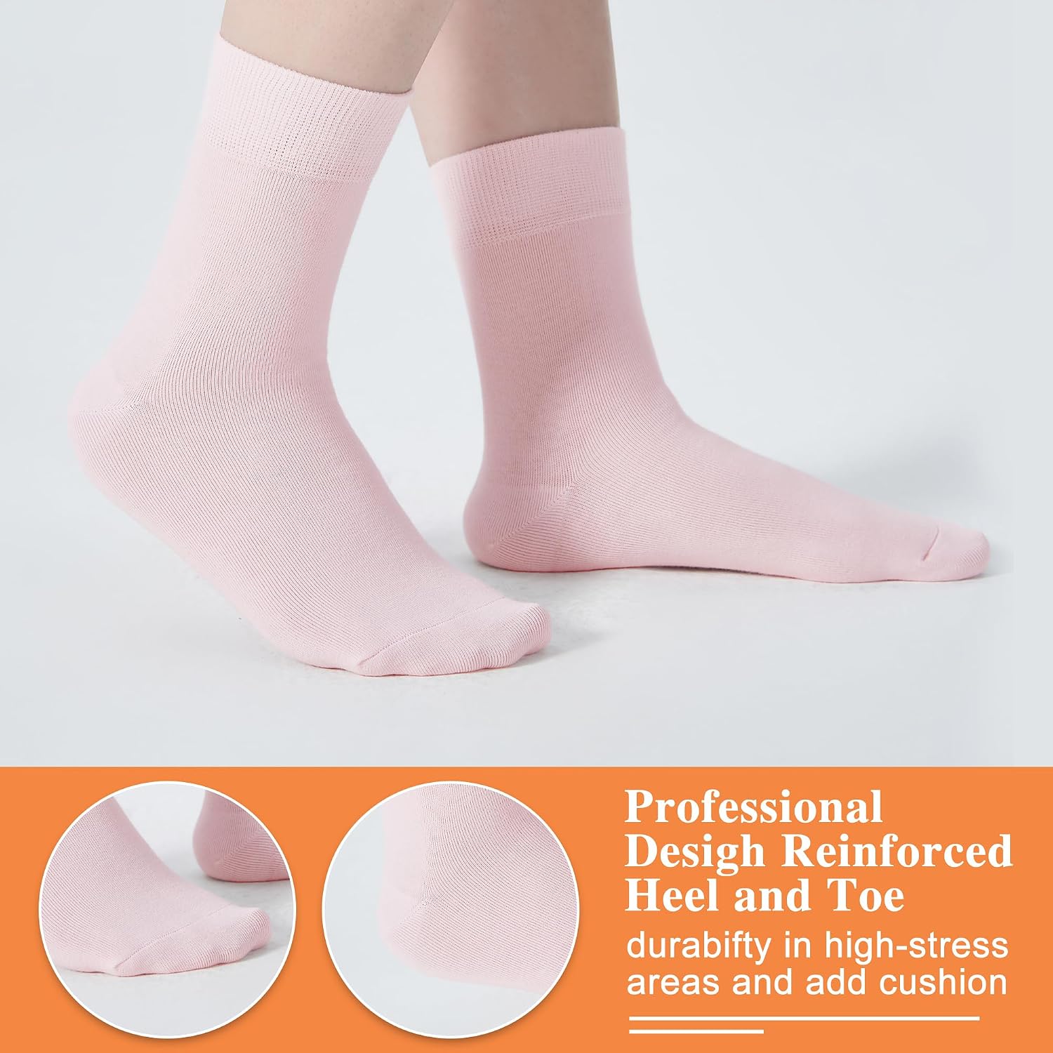Detalle de ATBITER Ankle Socks, Thin Cotton Crew Socks for Flats and Sneakers, 6 Pairs