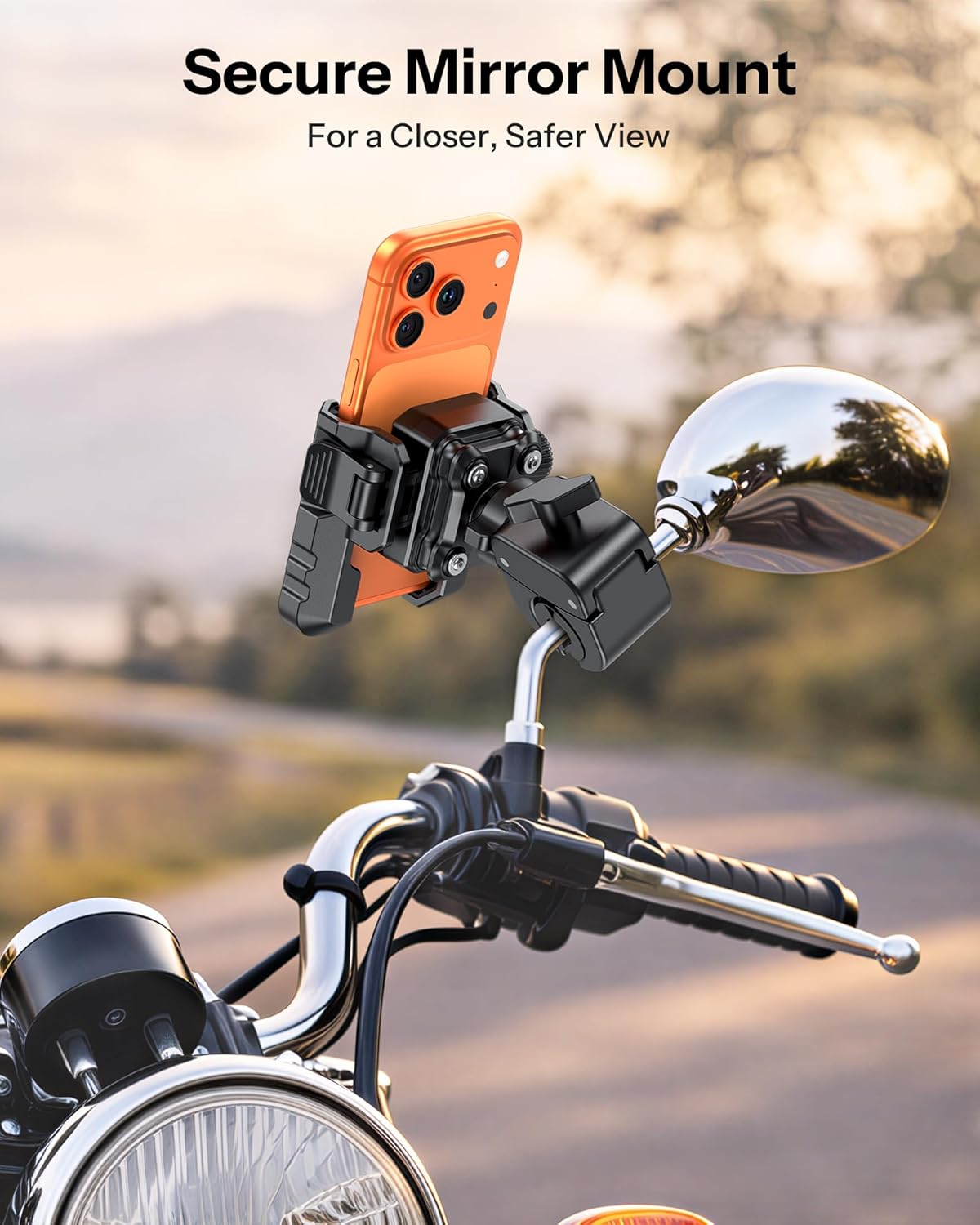 Thumbnail 6 de OMOTON BK01 Anti-Vibration Bike Phone Holder for Rearview Mirror & Handlebar
