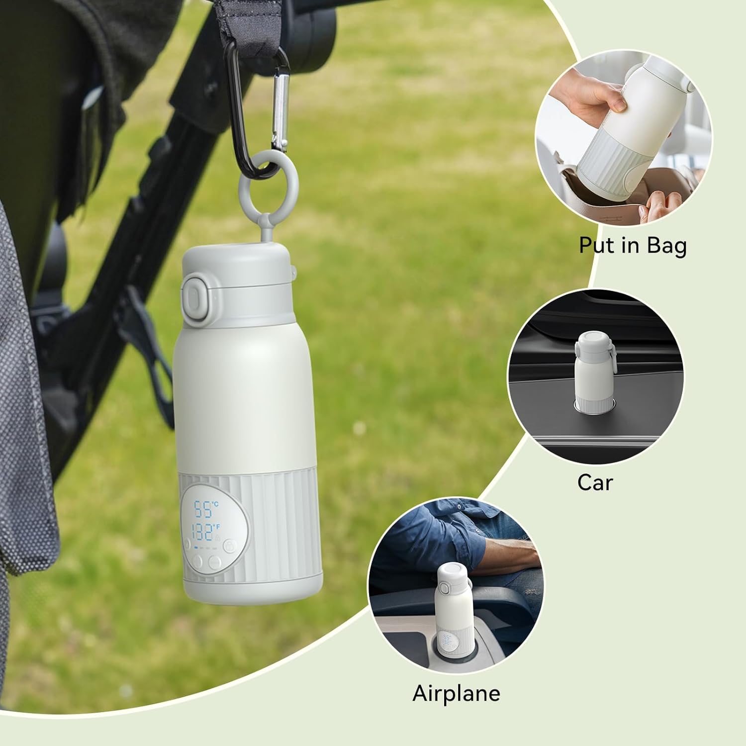 Thumbnail 2 de Portable Baby Bottle Warmer for Travel with 380ml Capacity and 10000mAh Battery