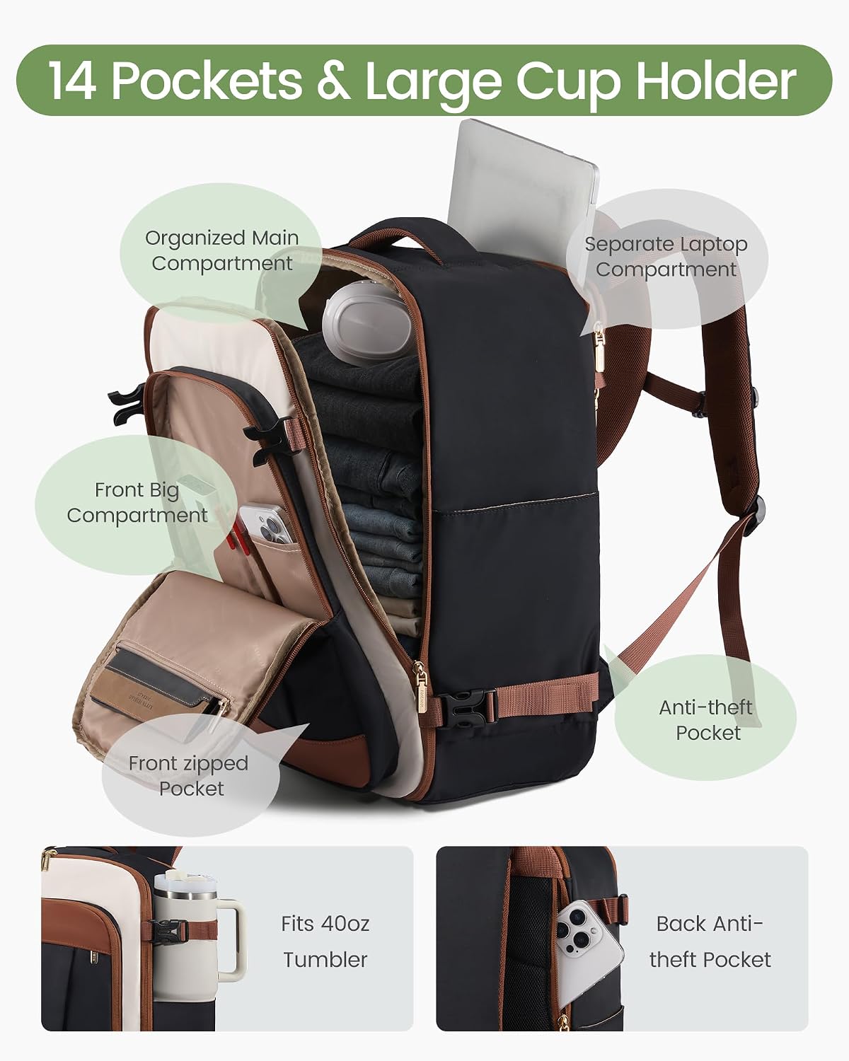 Detalle 2 de LOVEVOOK Travel Backpack 50L