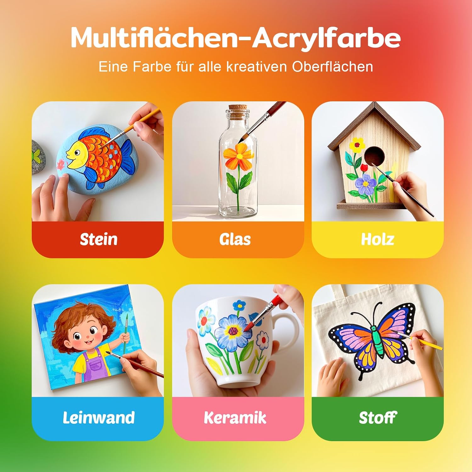 Detalle 2 de Color More TMOL Acrylfarben-Set mit 14 x 500 ml – wasserdicht, lichtbeständig & schnell trocknend