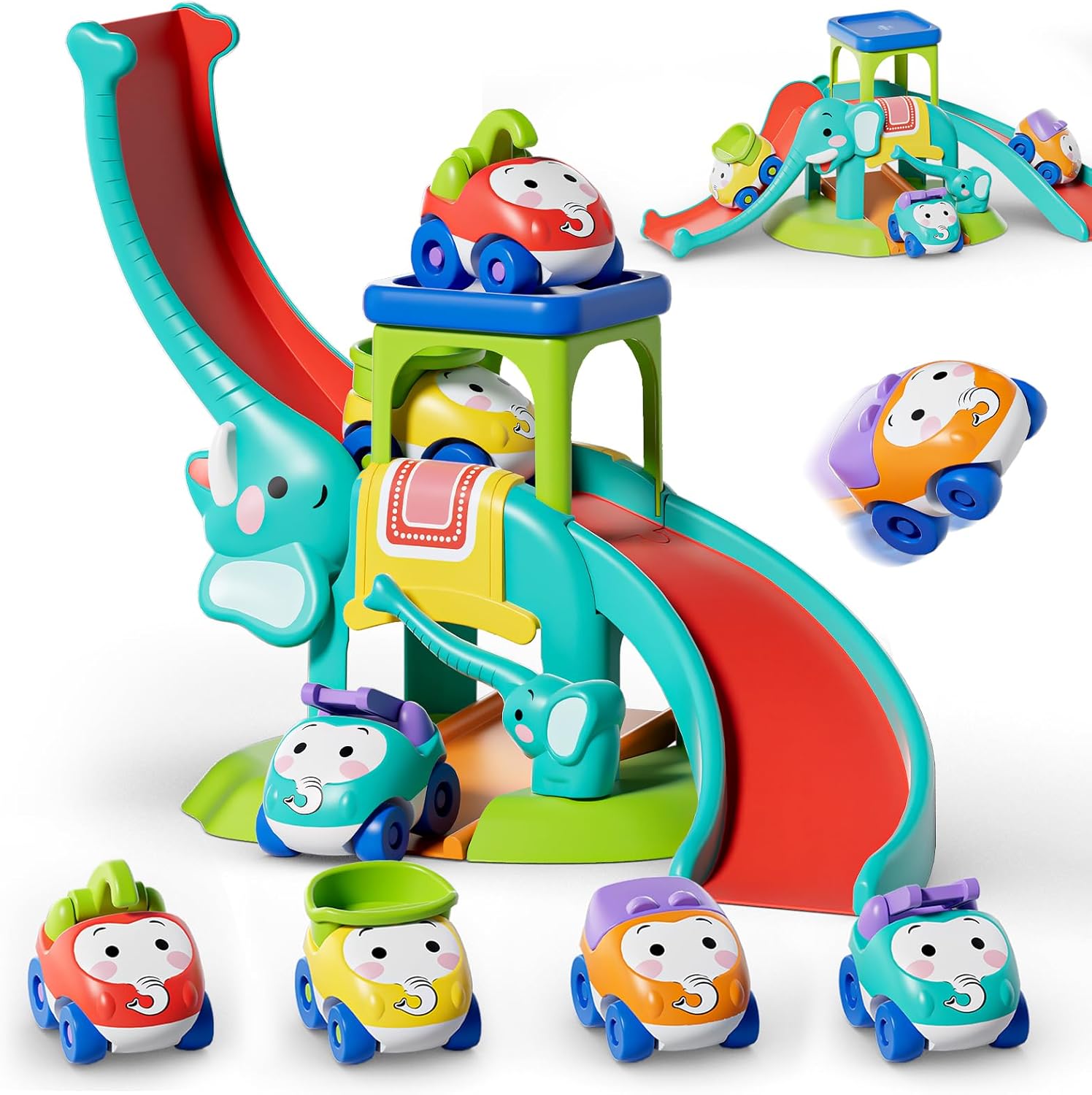 Detalle de Lehoo Castle Elephant Cars toys for 1 year olds