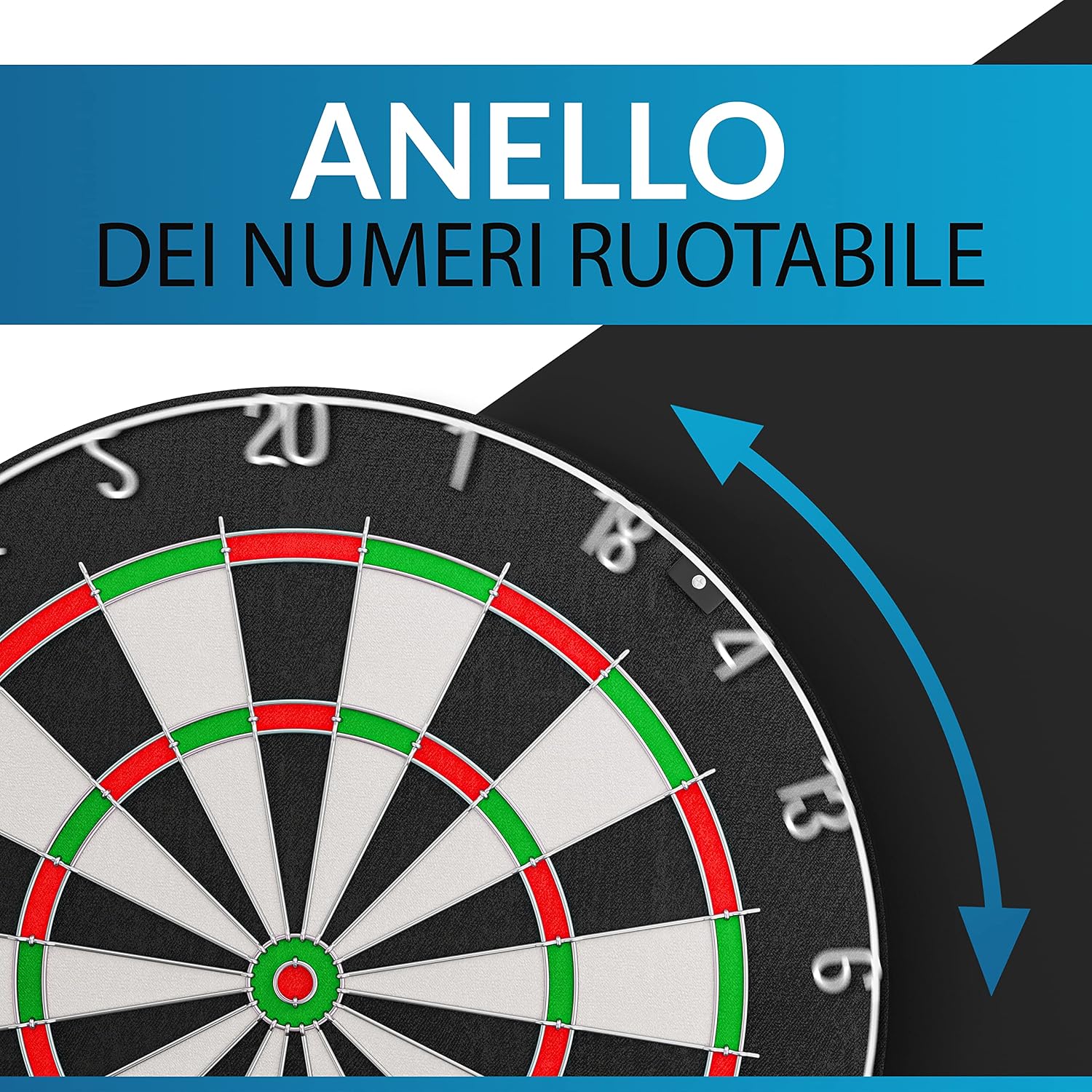 Detalle de DartPro Bersaglio freccette in sisal autorigenerante con 6 freccette professionali