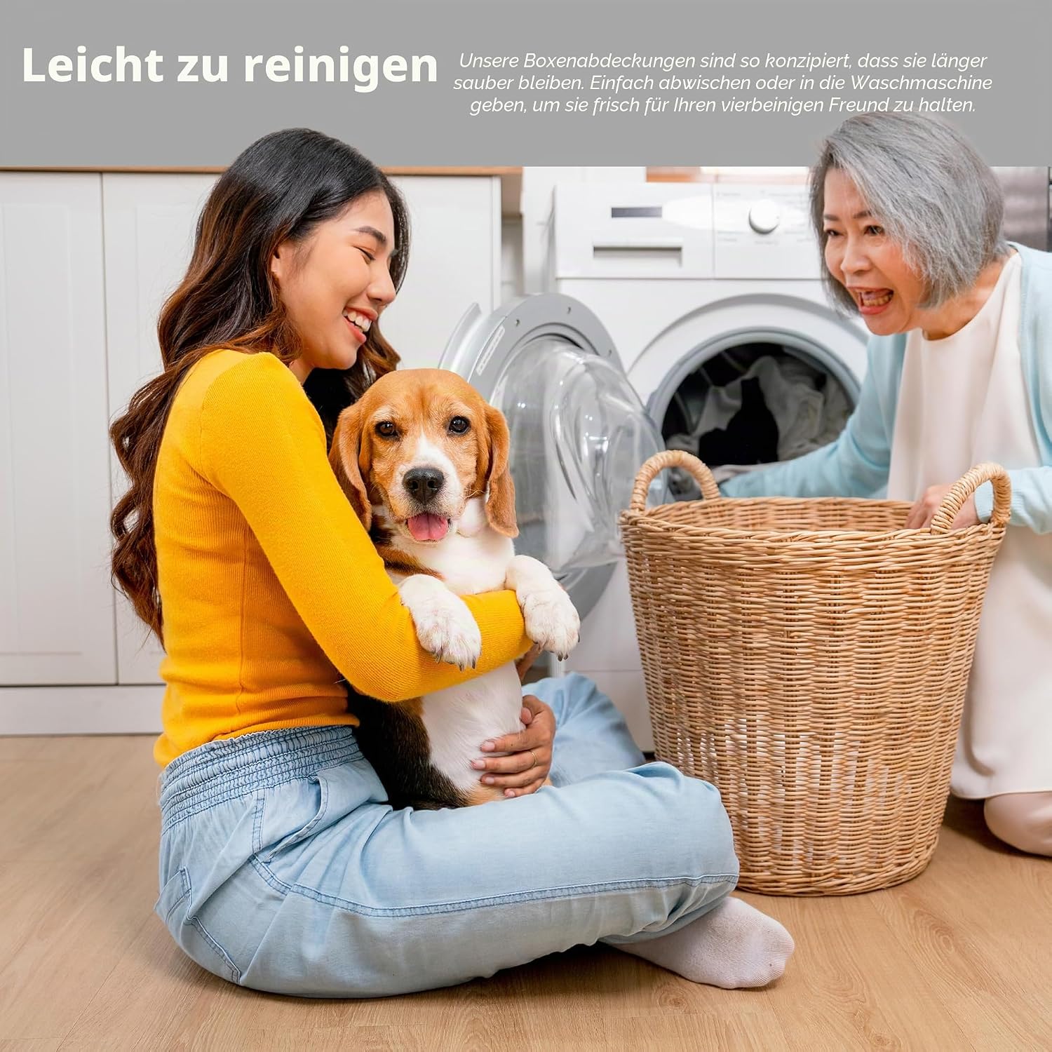 Detalle de Hundeboxabdeckung 91 cm M Schwarz – Sichtschutz aus Polyester für Standard-Hundeboxen