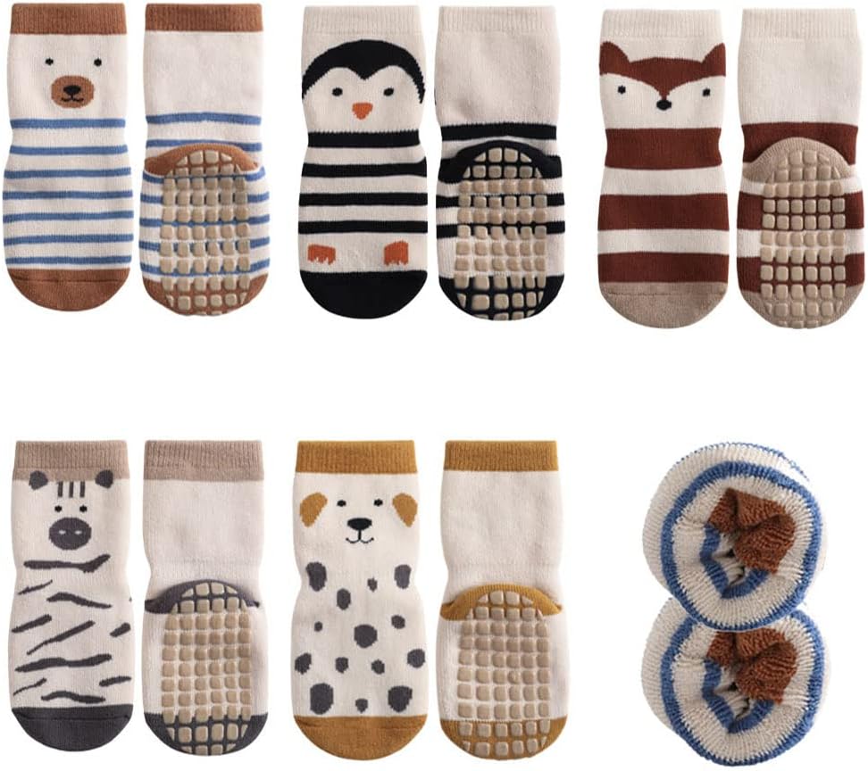 Thumbnail 6 de FedMois 5 Pairs Baby & Kids Warm Winter Crew Socks with Anti-Skid Grip
