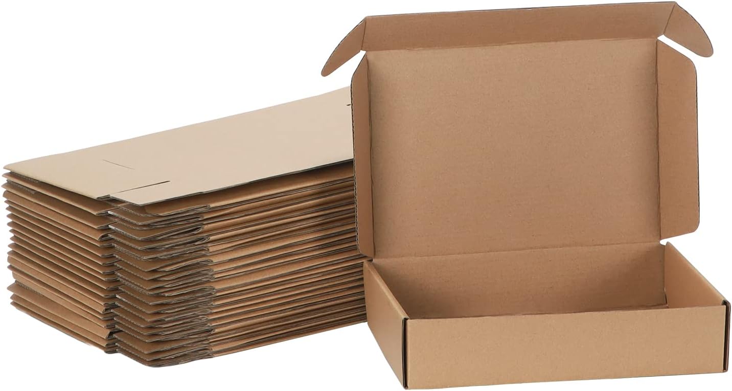 Detalle de HORLIMER 20 Pack Shipping Boxes (23 x 15.5 x 5cm) – Brown Corrugated Cardboard Mailers