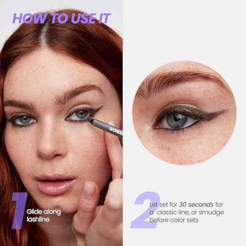 Detalle de Wonderskin 1440 Eyeliner Pencil, Waterproof Deep Black, Smudge-Proof