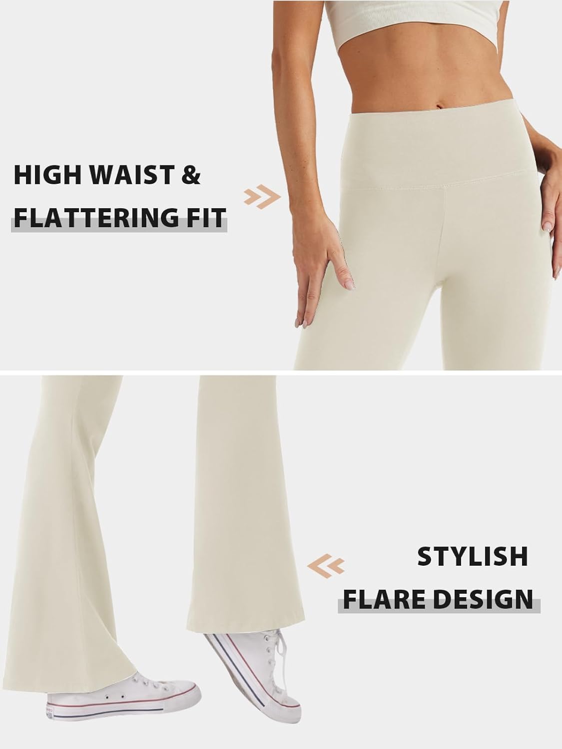 Thumbnail 4 de Glacspyg Yoga Pantalons femme taille haute évasée : confort respirant pour entraînement et running
