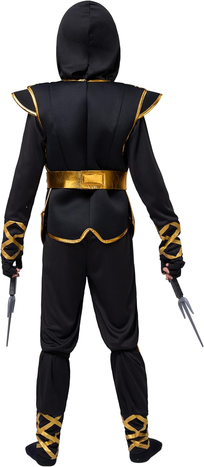 Thumbnail 4 de Spooktacular Golden Ninja Costume for Kids