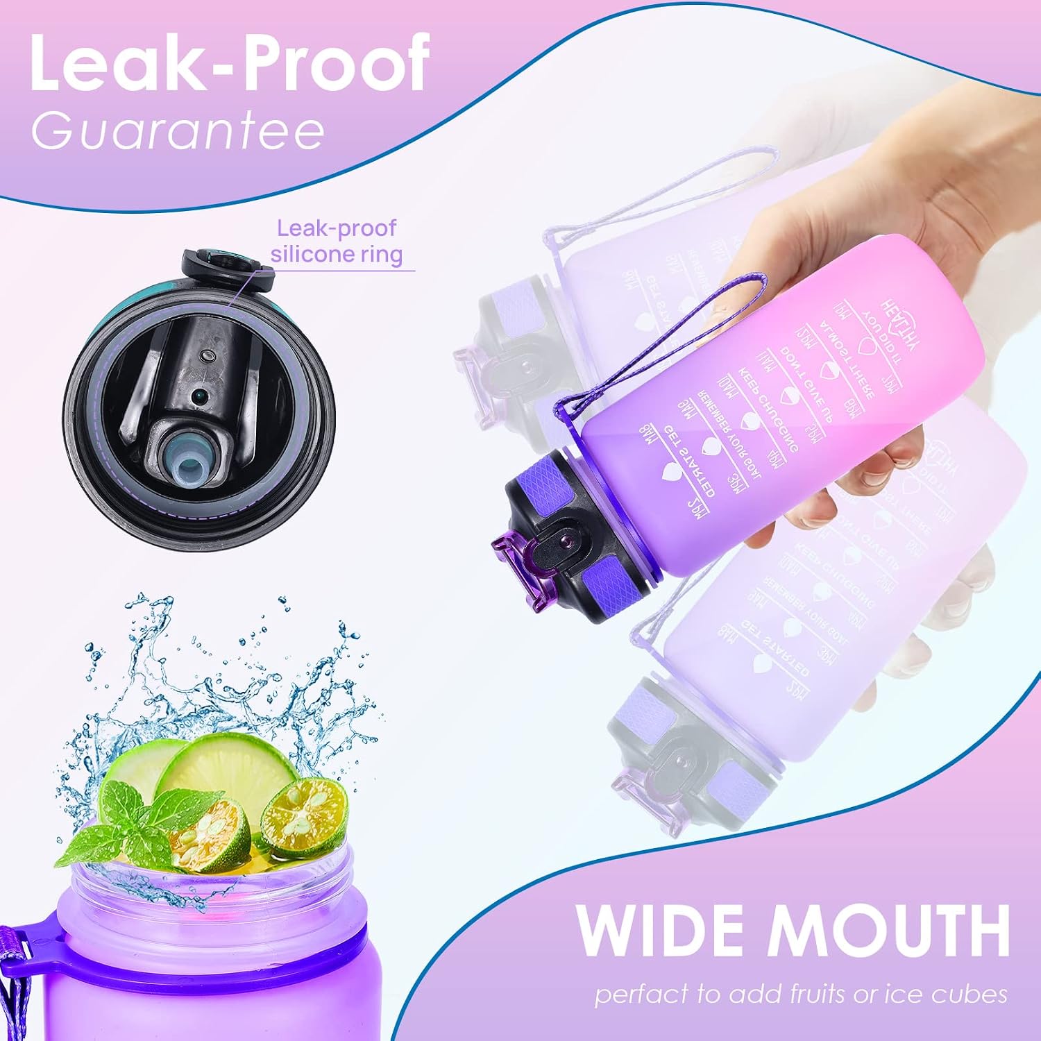 Detalle 2 de SUPPRUI 600ml kids water bottle with straw ๐ง