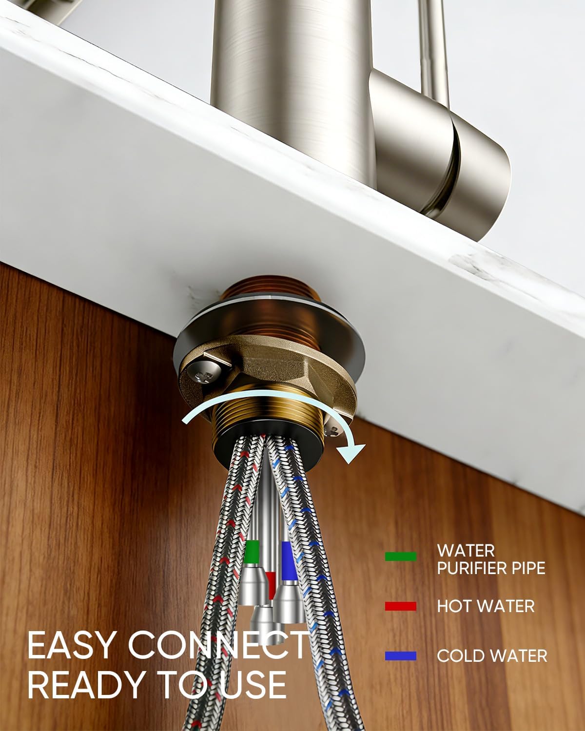 Thumbnail 6 de Kitchen Faucet with Water Filter Spout — 2-in-1 Brushed Nickel Pull-Down Faucet by OWOFAN