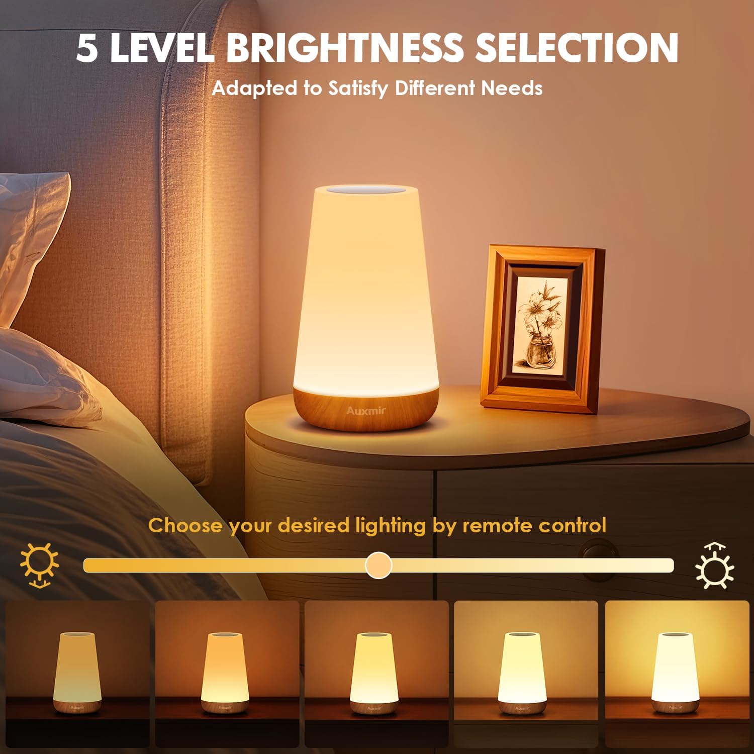 Detalle 2 de Auxmir Nachttischlampe 2er Set