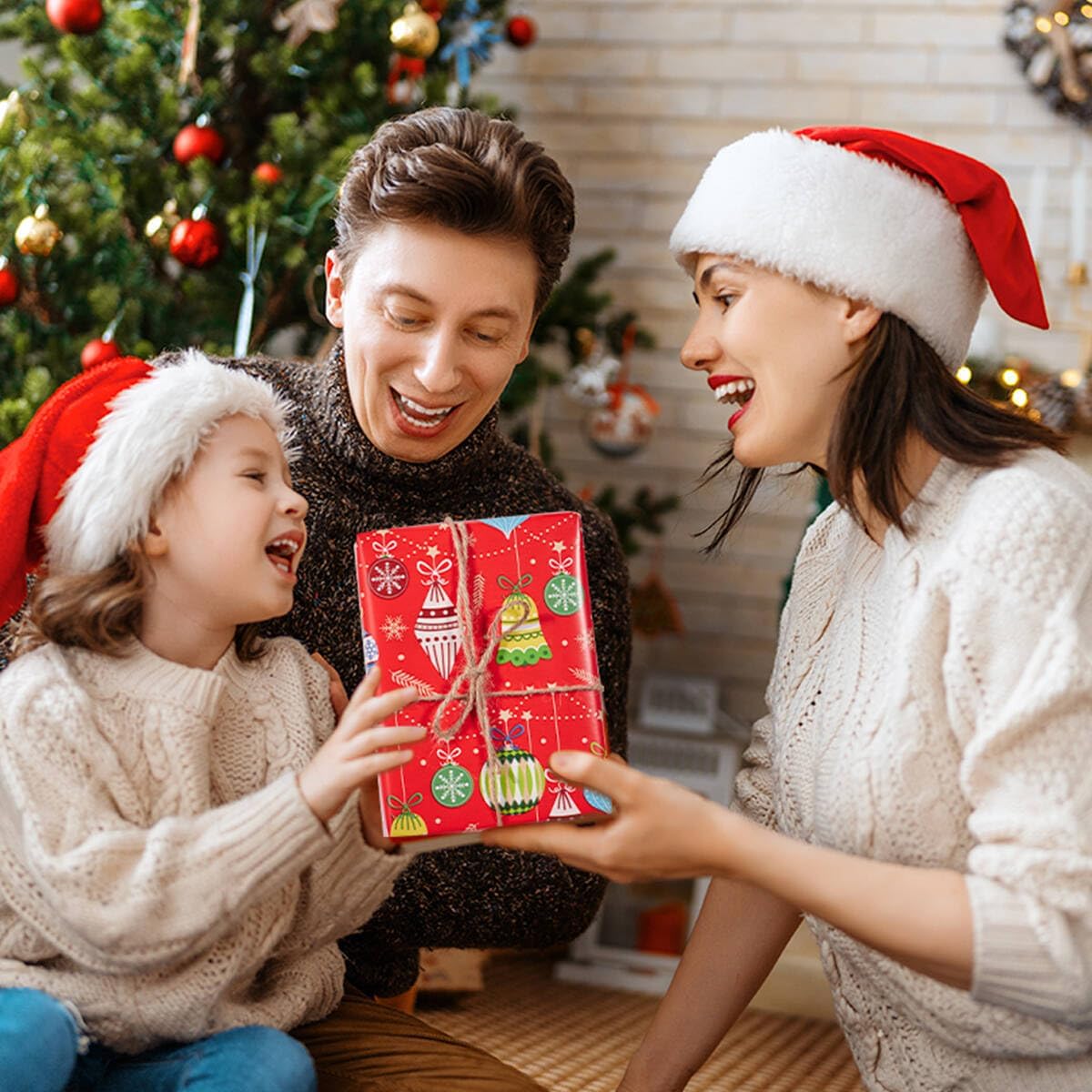 Thumbnail 6 de Christmas Wrapping Paper Roll, 43cm x 12m, Christmas Elements Collection (Red)