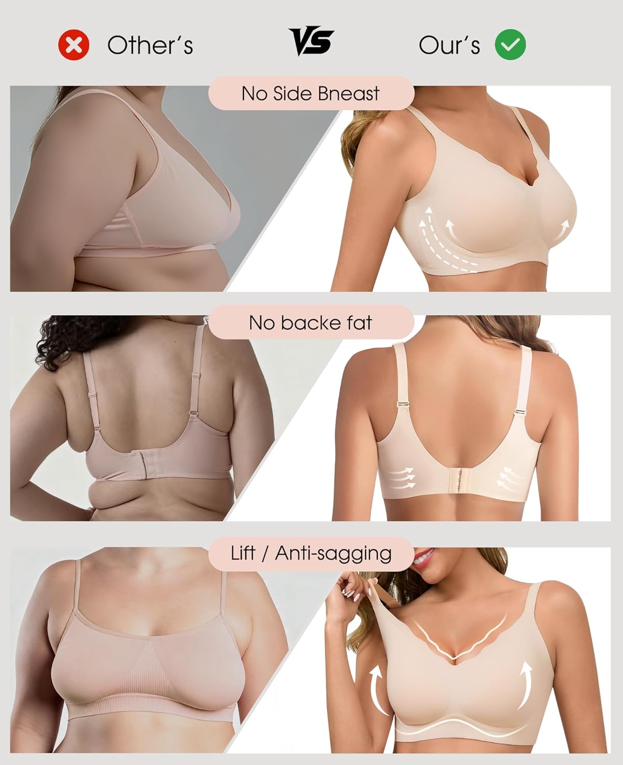 Detalle 2 de VTELOR Seamless Non-Wired Push Up Bra for Women (Regular & Plus Size)