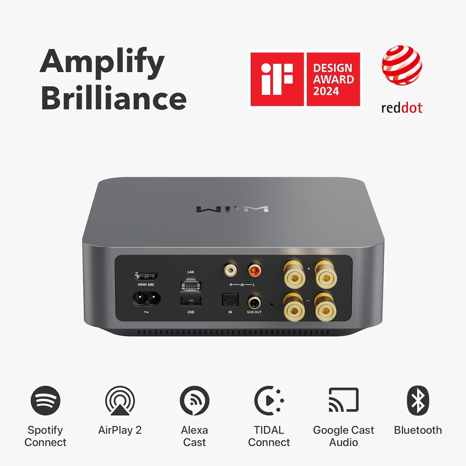 Thumbnail 1 de WiiM Amp Multiroom Streaming Amplifier (Space Gray) with AirPlay, Google Cast, Alexa & HDMI ARC