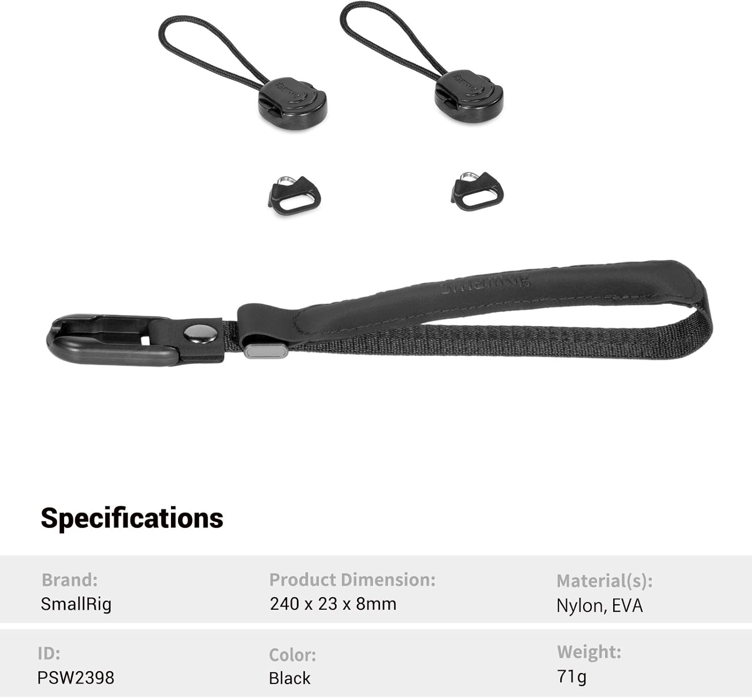 Thumbnail 5 de SMALLRIG Universal Camera Wrist Strap with 2 Quick Release Clips (PSW2398)