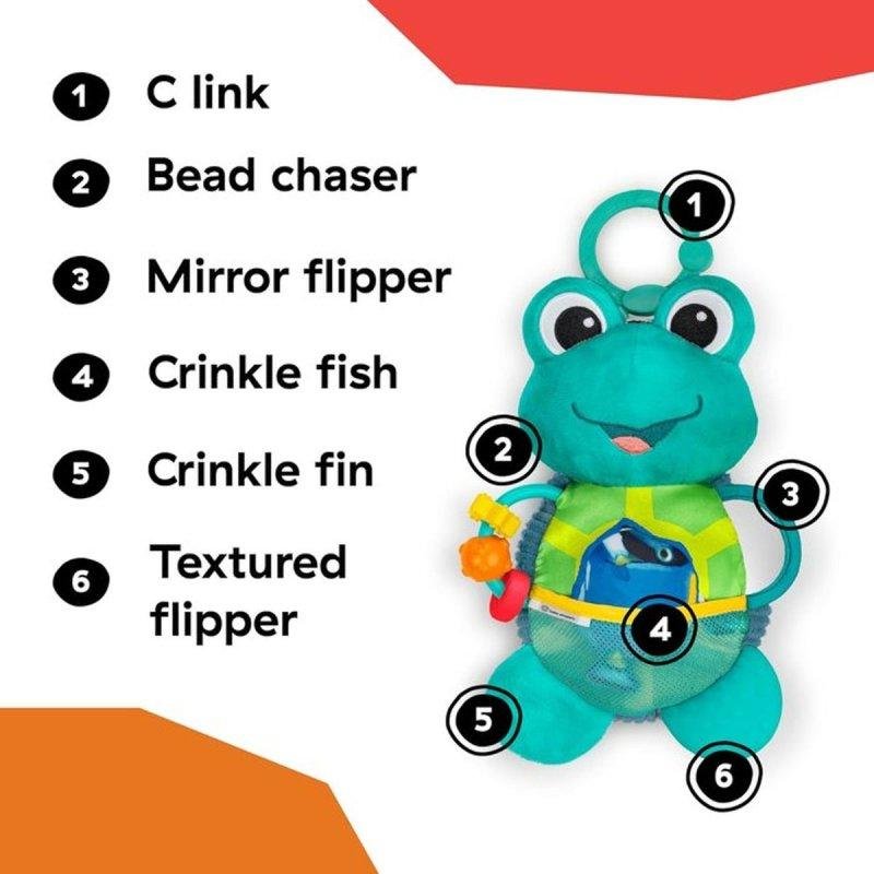 Detalle de Peluche sensorial Baby Einstein Neptune Explora: 7 texturas, clip C-link y desarrollo temprano