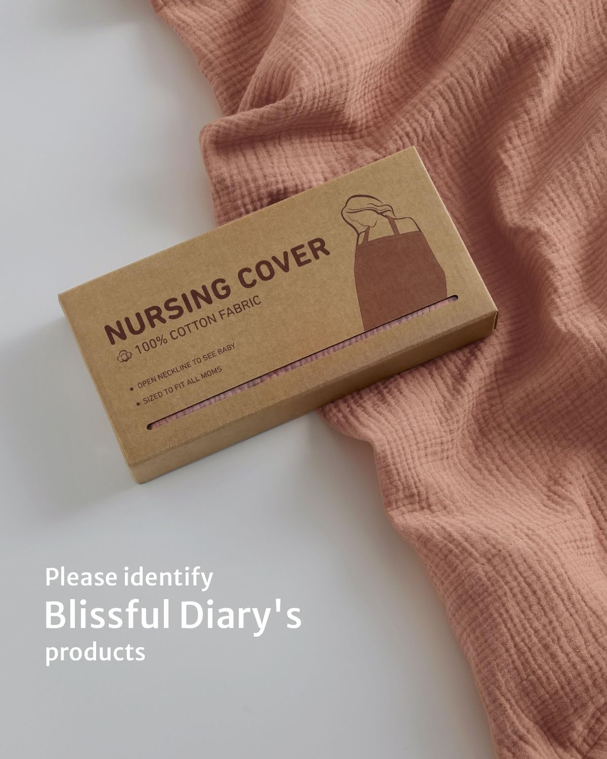 Thumbnail 6 de Blissful Diary Muslin Nursing Cover for Breastfeeding (Dusty Pink)