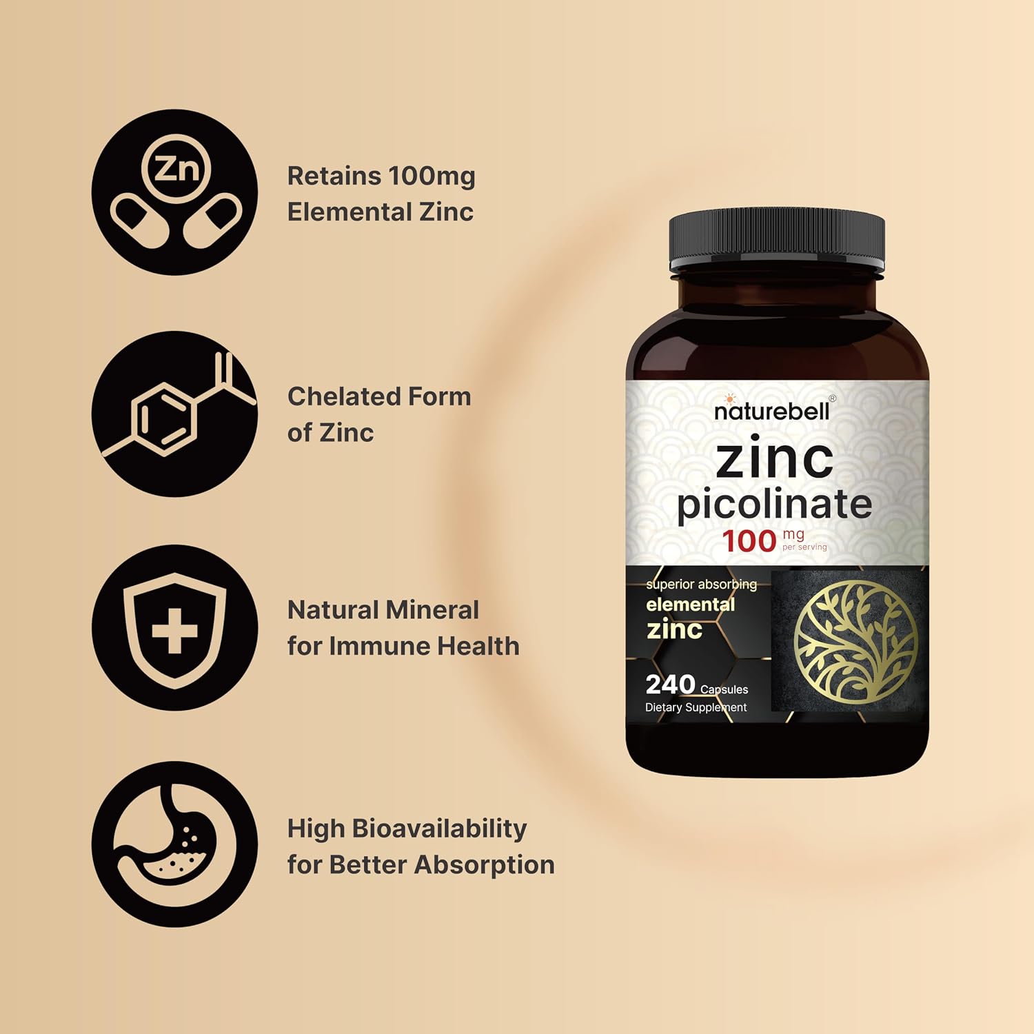 Detalle de Zinc Picolinate Supplement 100 mg