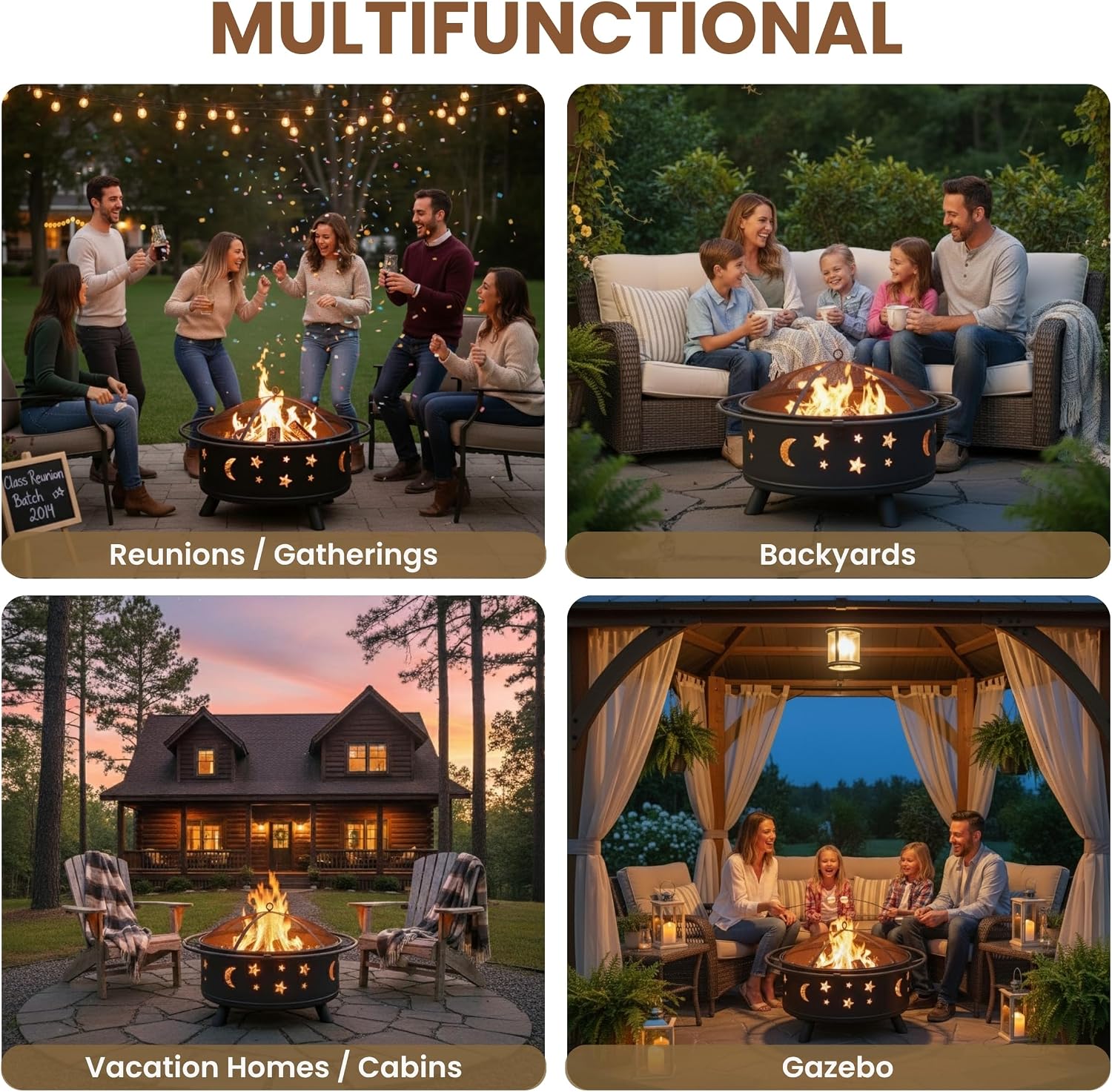 Thumbnail 4 de Pure Garden Outdoor Fire Pit, 32-Inch