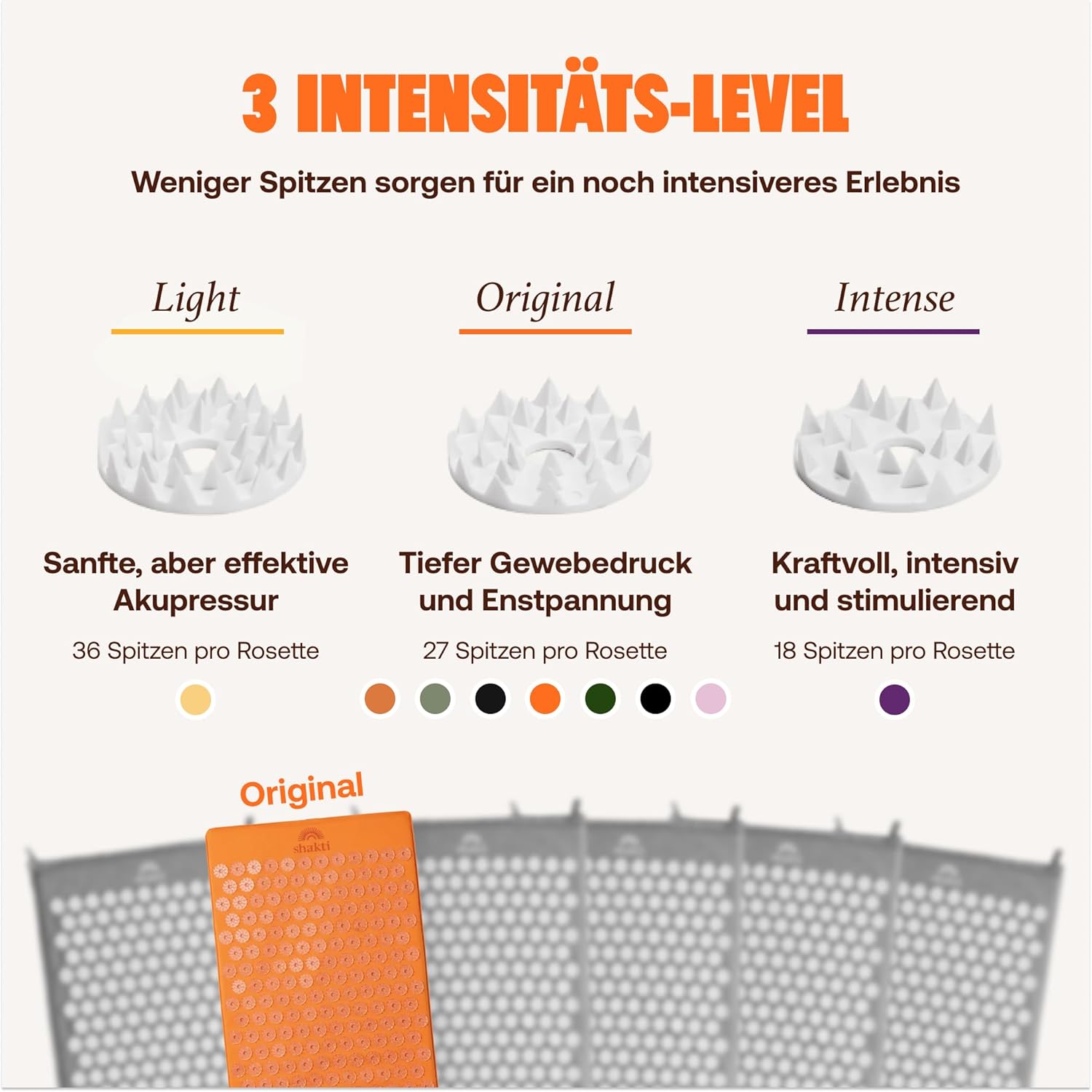 Detalle 2 de ShaktiMat Akupressurmatte Amber Orange – Das Original seit 2007