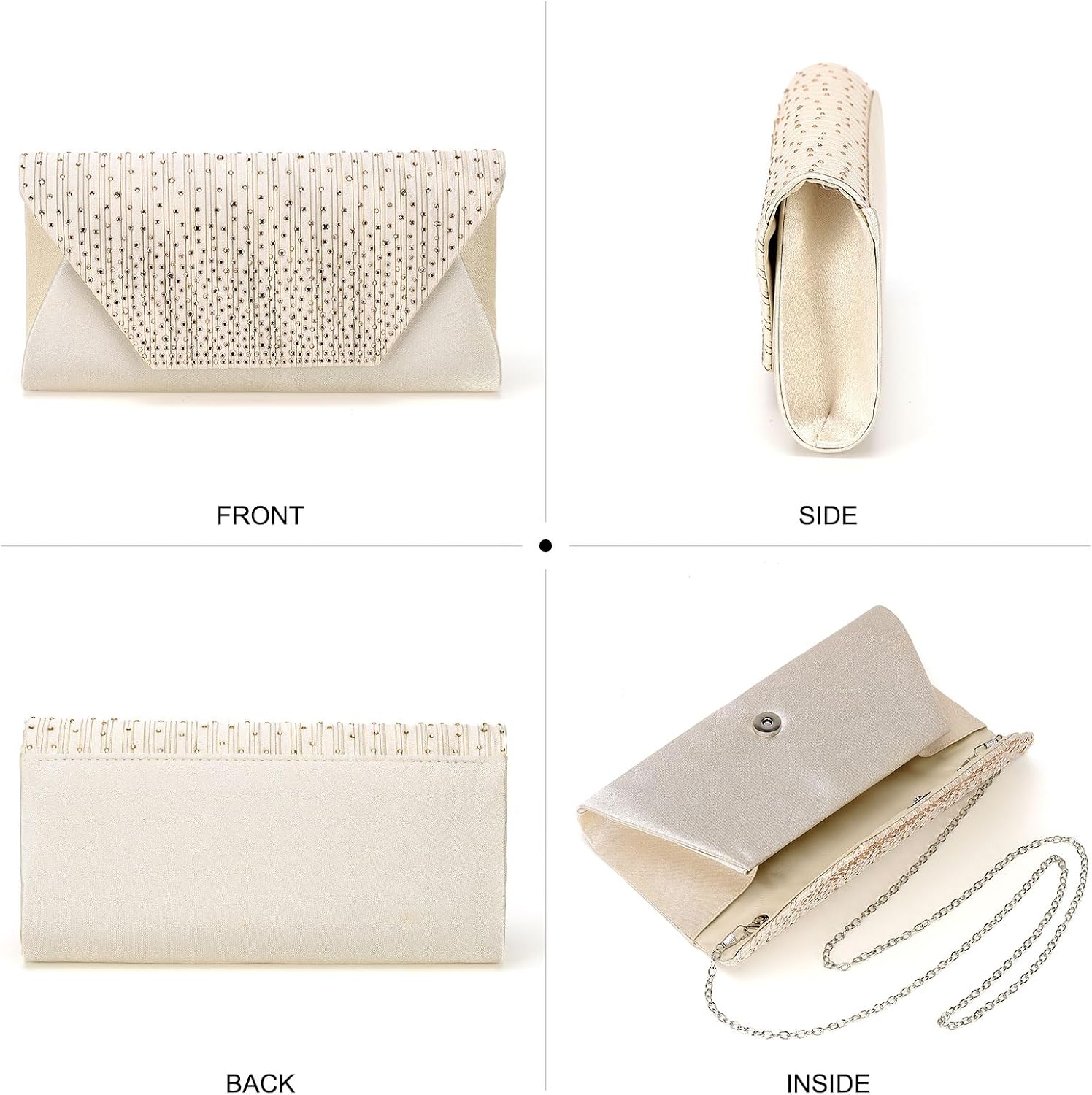 Thumbnail 6 de DTGN Evening Clutch Apricot Rhinestone
