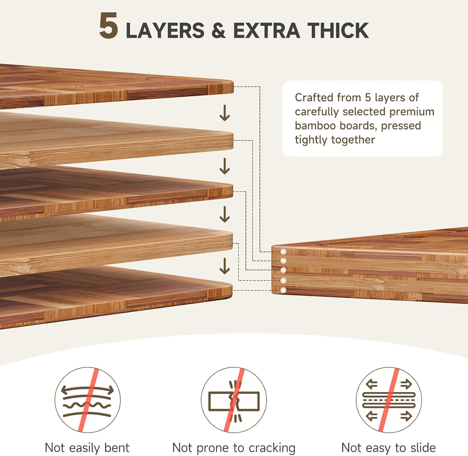 Detalle de Bamboo Cutting Board Set, 3-Piece