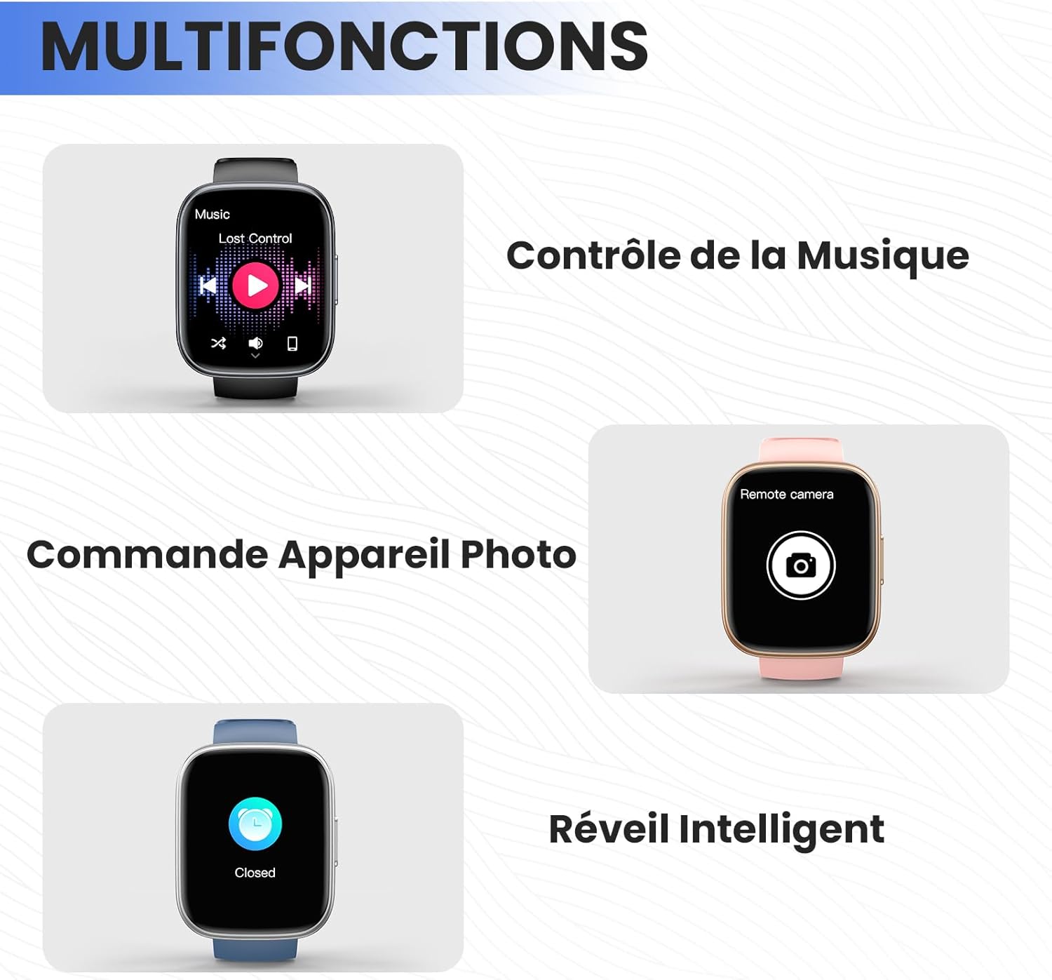 Detalle 2 de CILLSO Montre connectée Homme/Femme 1,95” HD avec appels Bluetooth, cardio, sommeil et 112 modes sport (IP68)