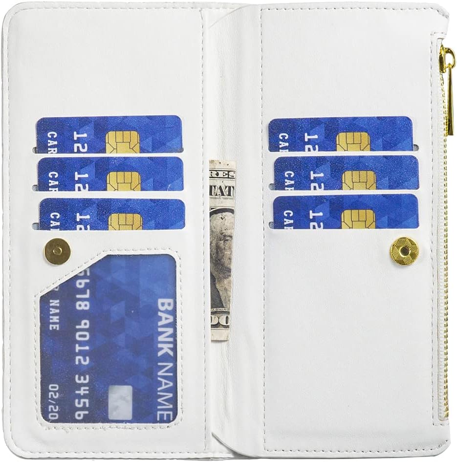 Detalle de Asuwish Wallet Case for Samsung Galaxy A04 — Tempered Glass Screen Protector, Card Holder & Kickstand