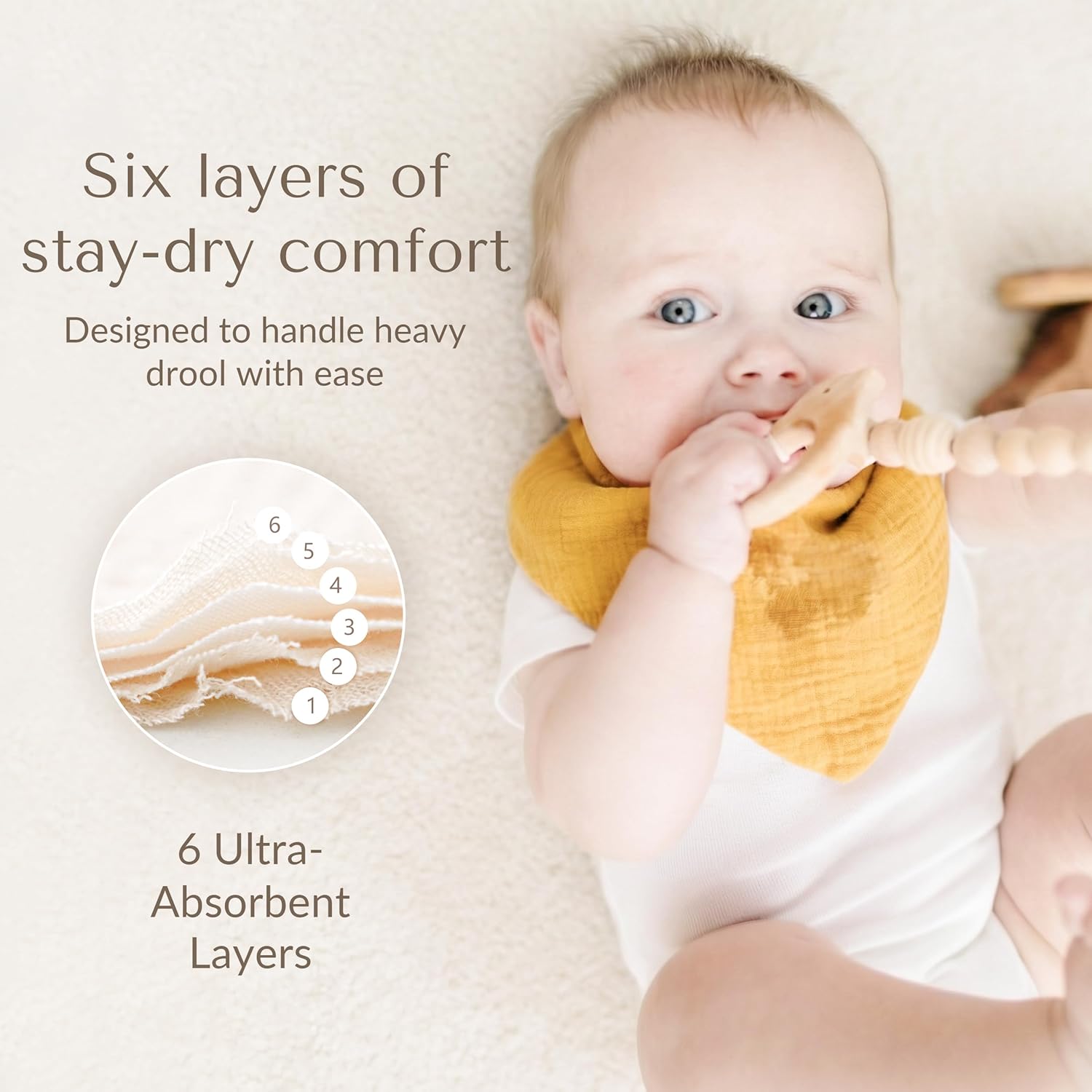 Thumbnail 4 de Konssy Muslin Baby Bibs 10 Pack bandana drool bibs