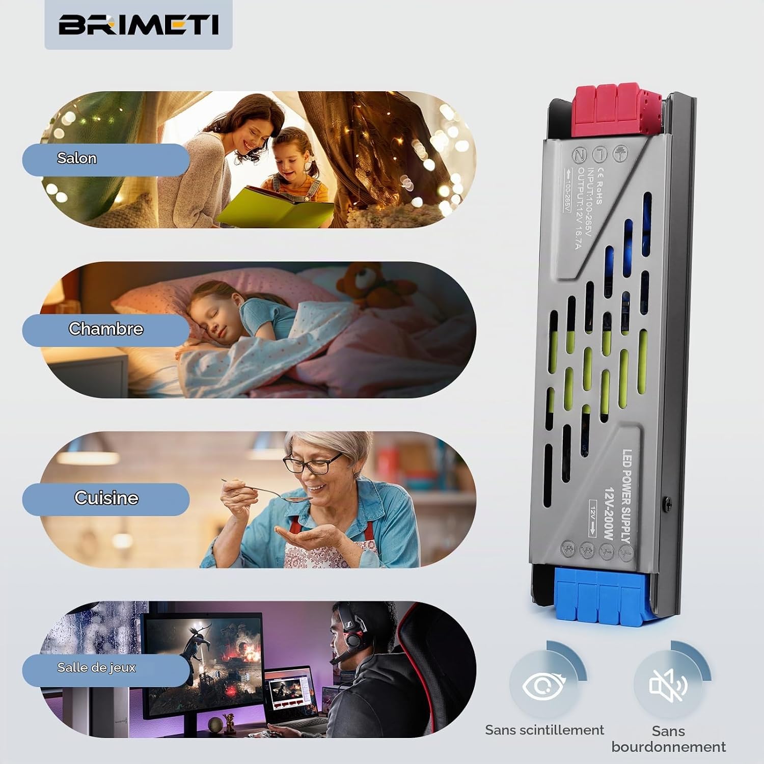 Detalle de BRIMETI 5M ledstrip 5 m, warmwit 3000 K, flexibel en zelfklevend