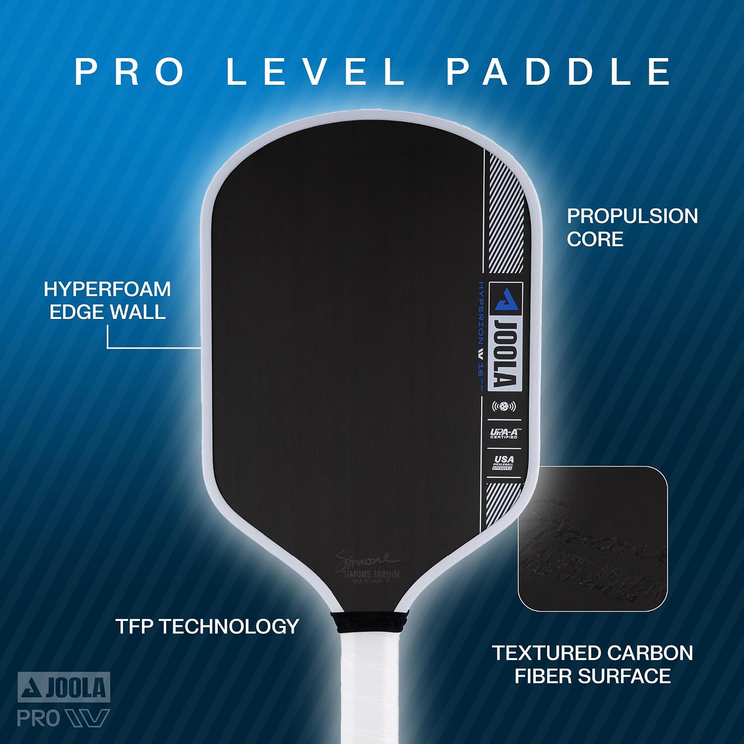 Detalle 1 de JOOLA Pickleball Paddle Raw Carbon Fiber