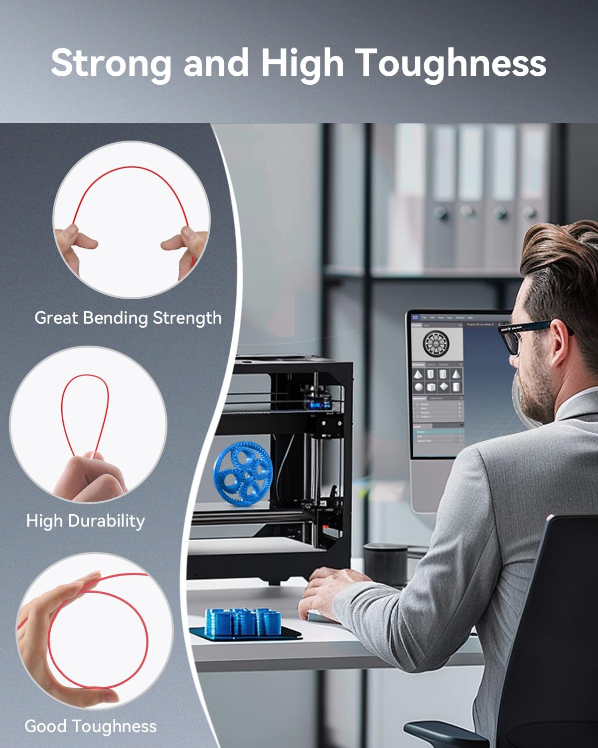 Thumbnail 2 de SUNLU PETG Filament 1.75mm (White) – 1kg spool for strong, durable prints with less stringing