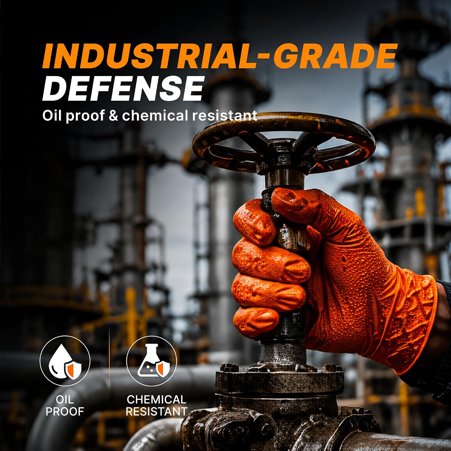 Thumbnail 4 de TitanFlex Hd45a05 Heavy-Duty Nitrile Gloves, 8-Mil Orange, XXL