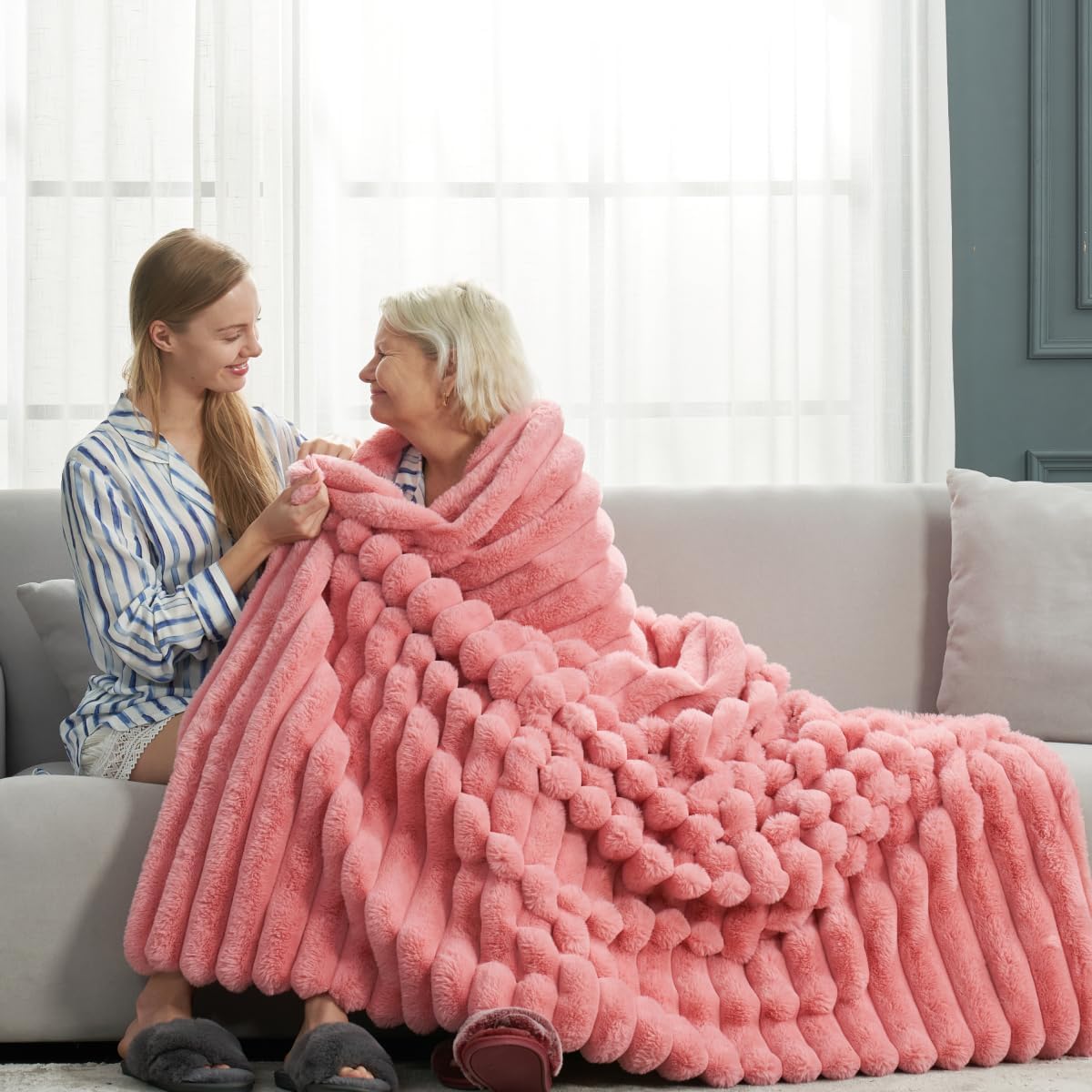 Thumbnail 3 de Cozy Bliss Faux Fur Throw Blanket for Couch 🛋