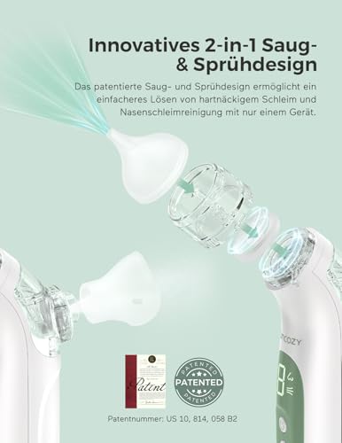 Detalle de Momcozy BN007 Nasensauger elektrisch mit Nasenspray – 2-in-1 Lösung für Babys
