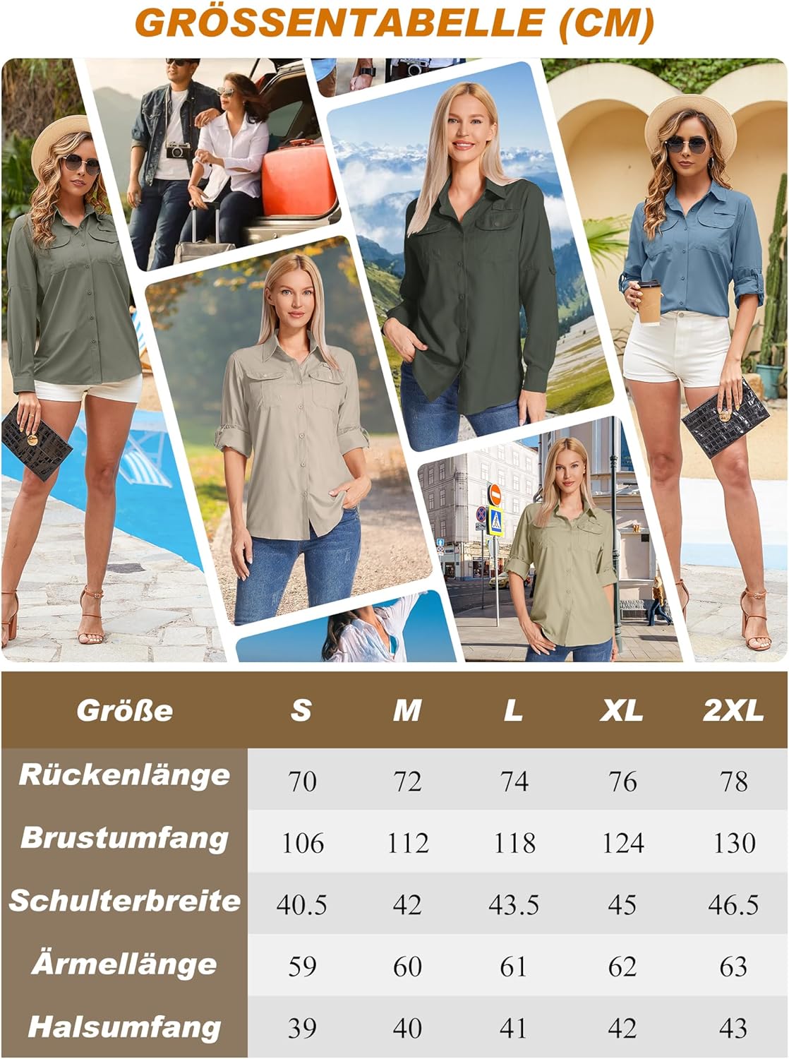 Thumbnail 6 de Jogwits Camicia da Safari a Maniche Lunghe da Donna – tessuto traspirante, rapido asciugaggio e UPF50+