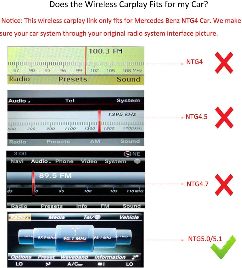 Thumbnail 1 de Road Top décodeur CarPlay pour Mercedes Classe C / GLC (2015-2018) : CarPlay sans fil, Android Auto et MirrorLink